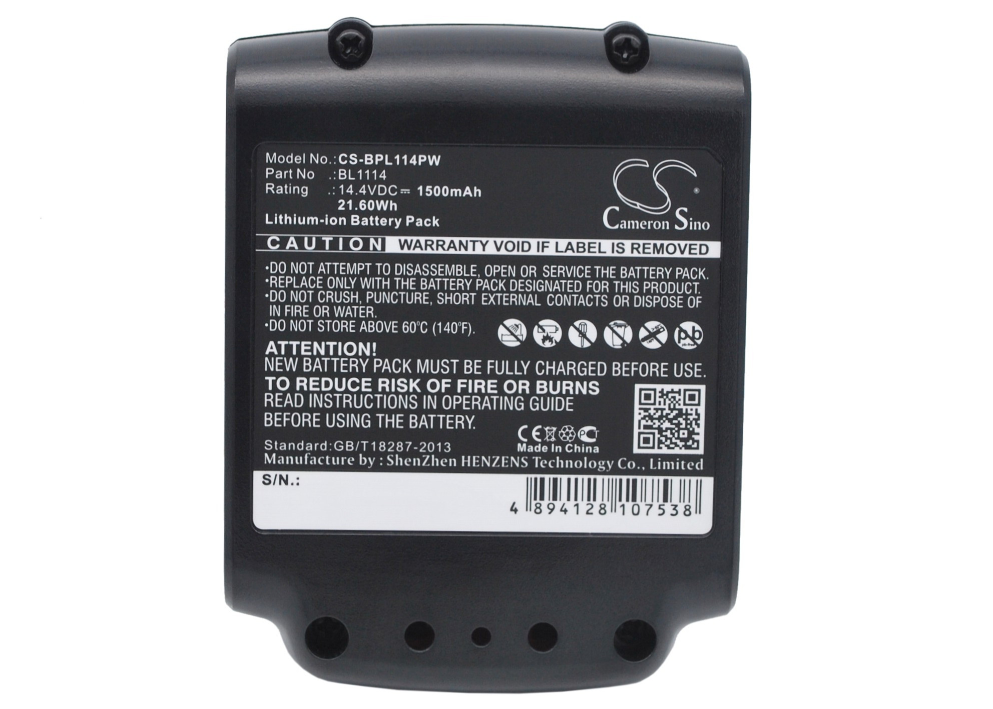 BL1114 Black & Decker Replacement Battery 14.4V 1500mAh