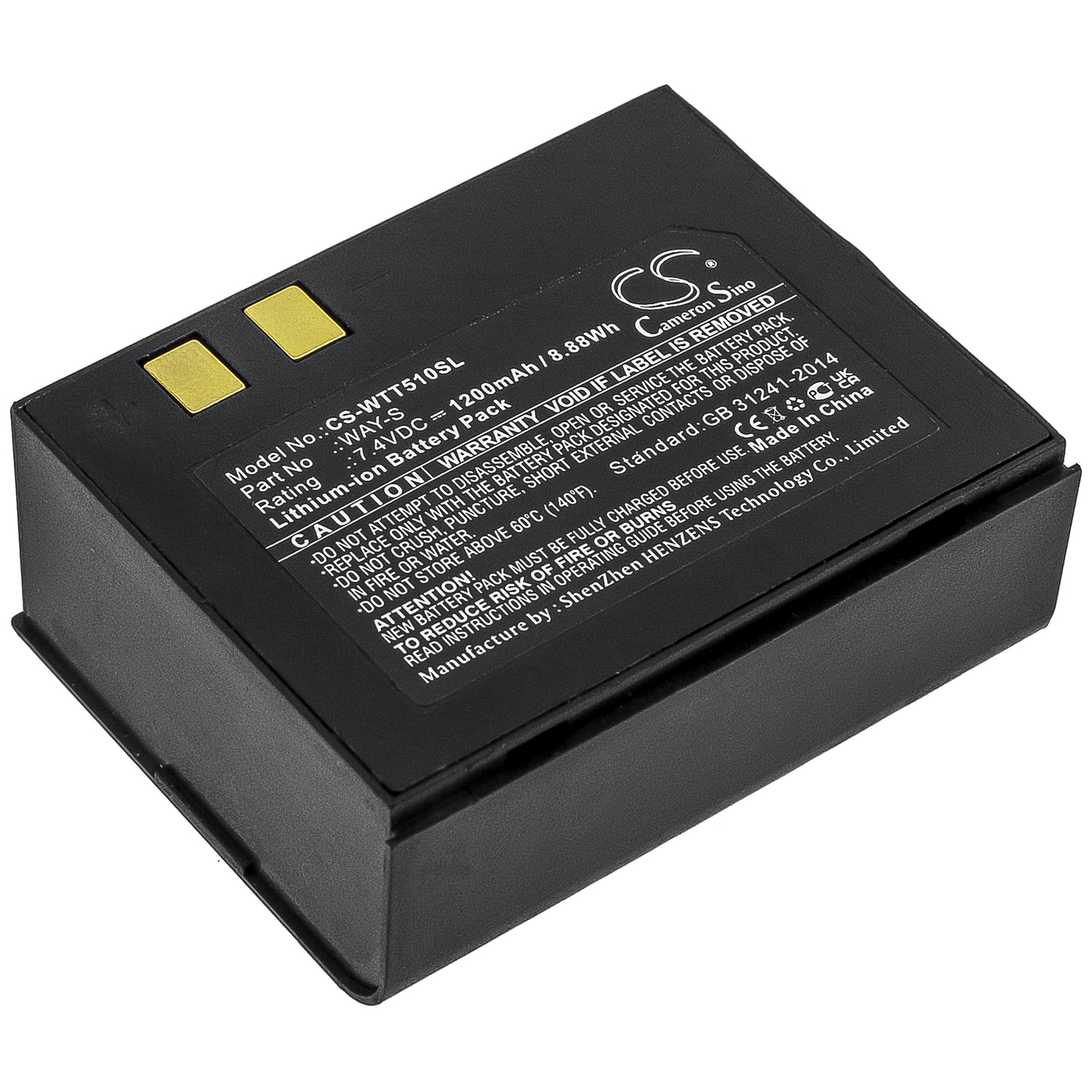 Way Systems MTT 1510 Printer Replacement Battery 1200mAh