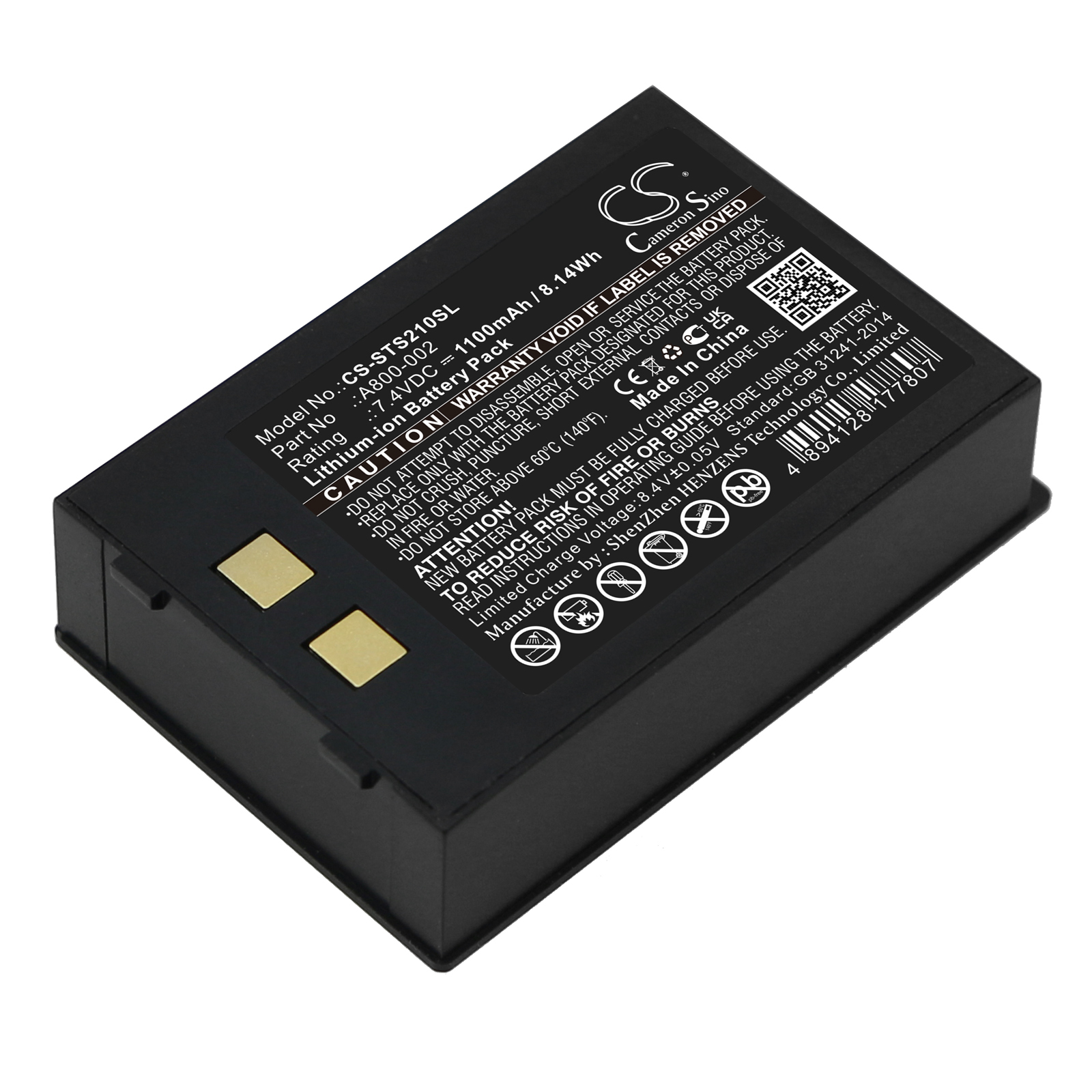 Star SM-S210i A800-002 Replacement Battery 7.4V 1100mAh