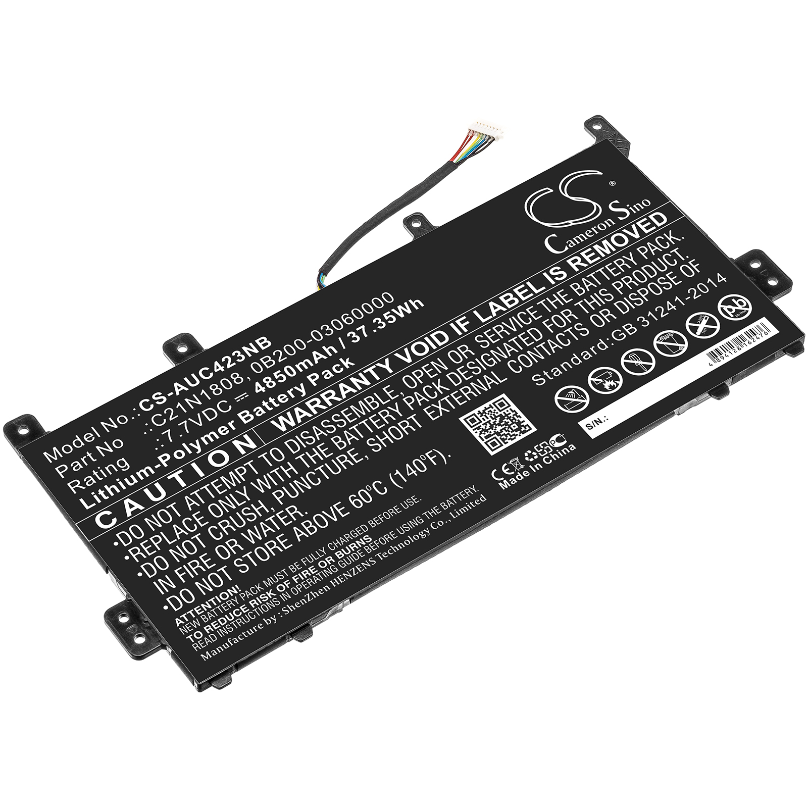 Asus C423NA Chromebook Replacement Battery 7.7V 4850mAh