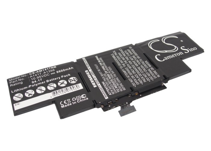 Apple A1398 MacBook Series Replacement Battery 8600mAh