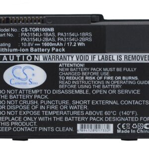 Toshiba Portege 2010 Replacement Battery PA3154U 10.8V