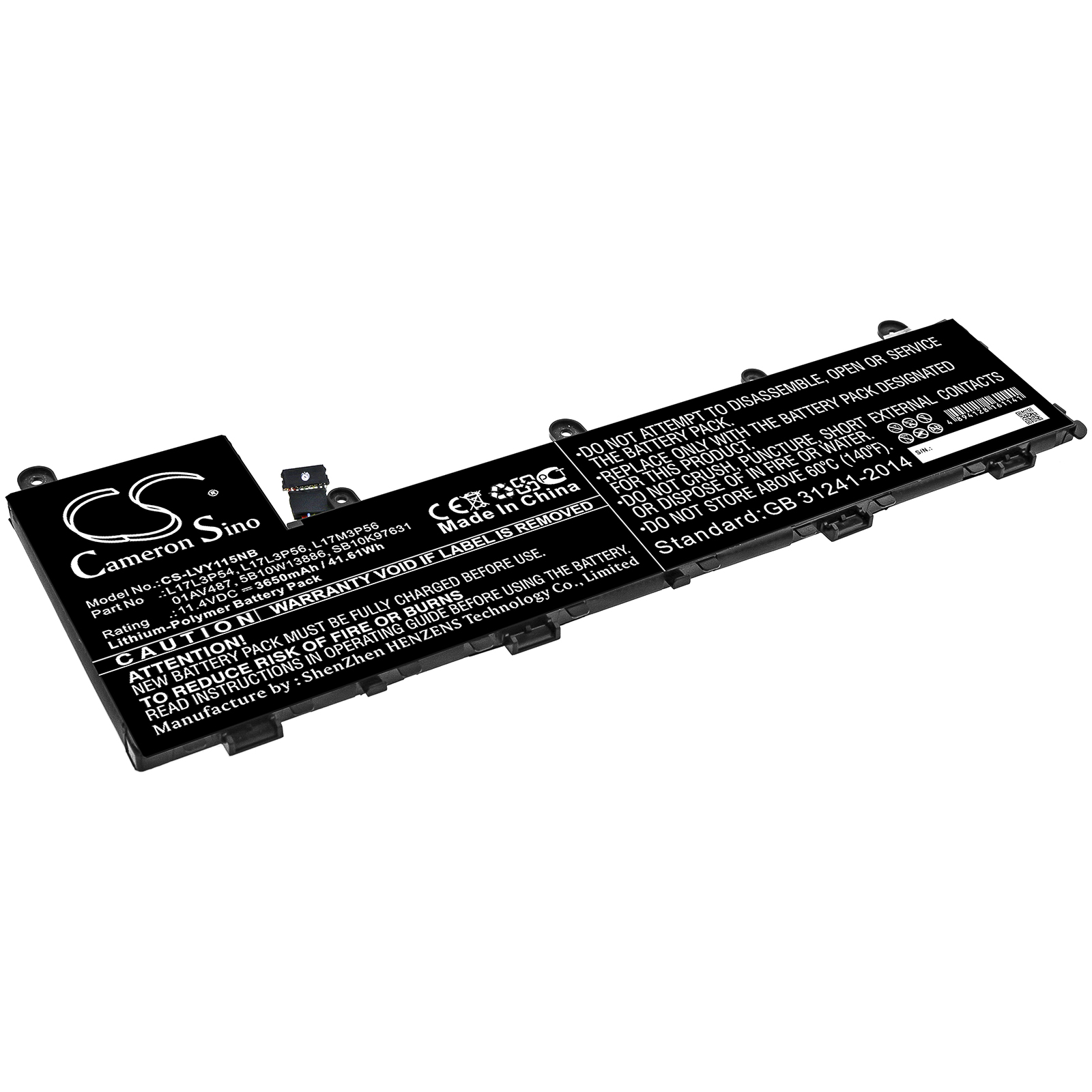 L17L3P54 Lenovo Replacement Battery 11.4V 3650mAh