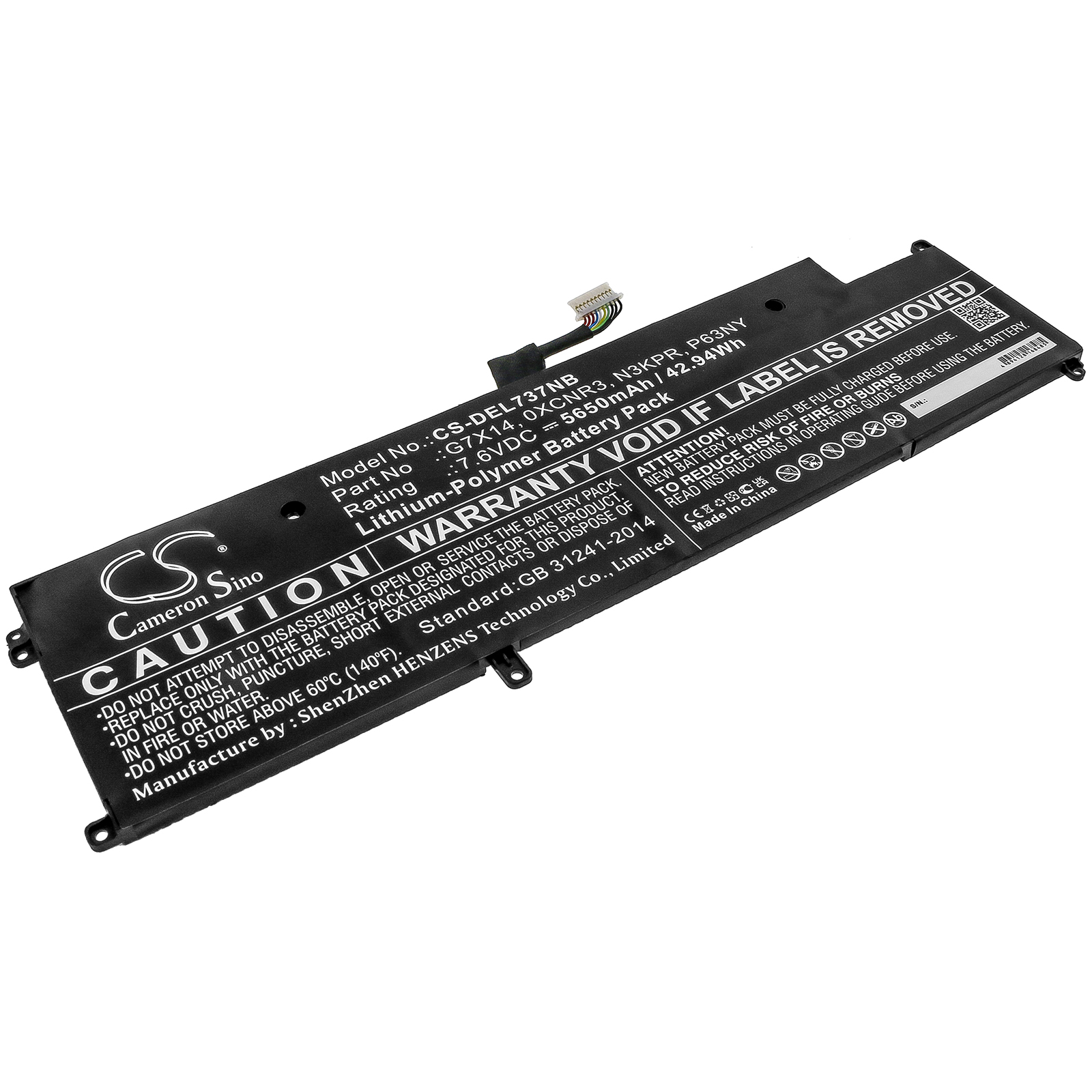 Dell Latitude E7370 Replacement Battery G7X14 7.6V 5650mAh