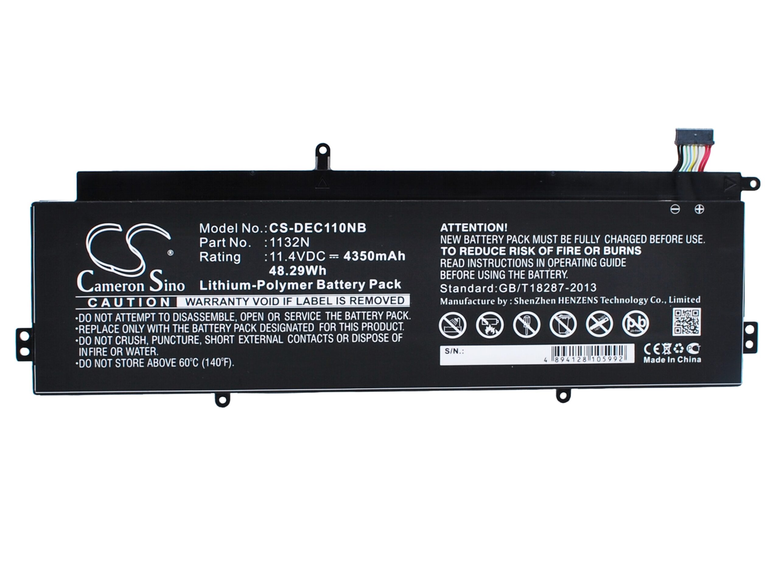 Dell Chromebook 11 1132N Replacement Battery 11.4V 4350mAh