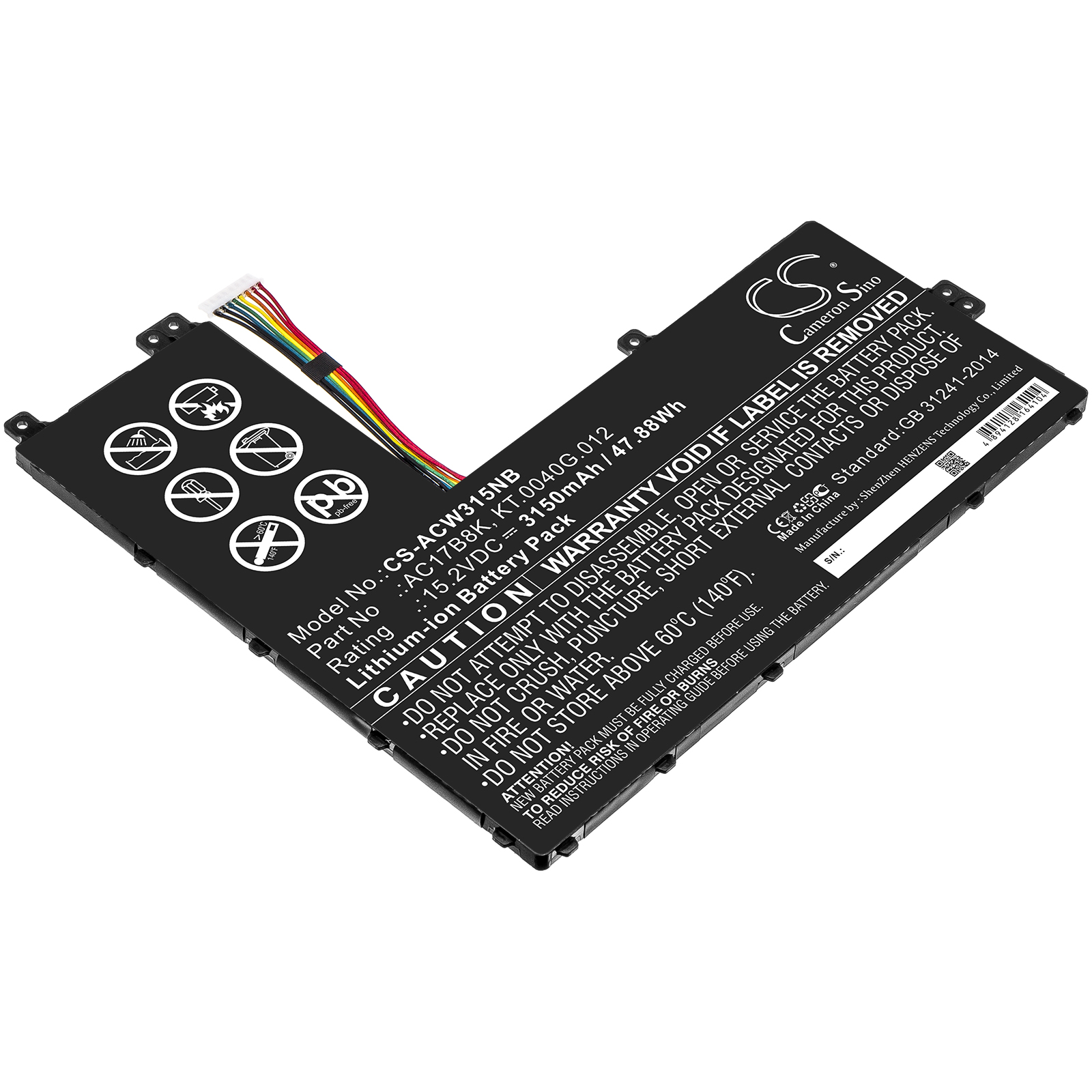 Acer AC17B8K Notebook/Laptop Replacement Battery 3150mAh