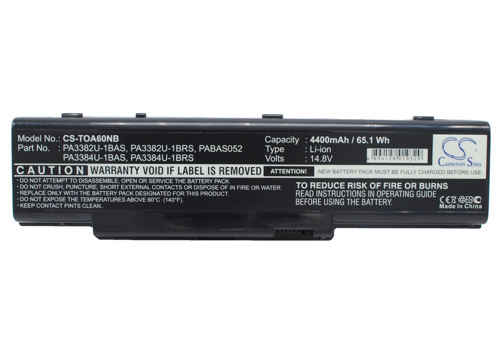 Toshiba PA3384U-1BAS Satellite Series Replacement Battery 4400mAh
