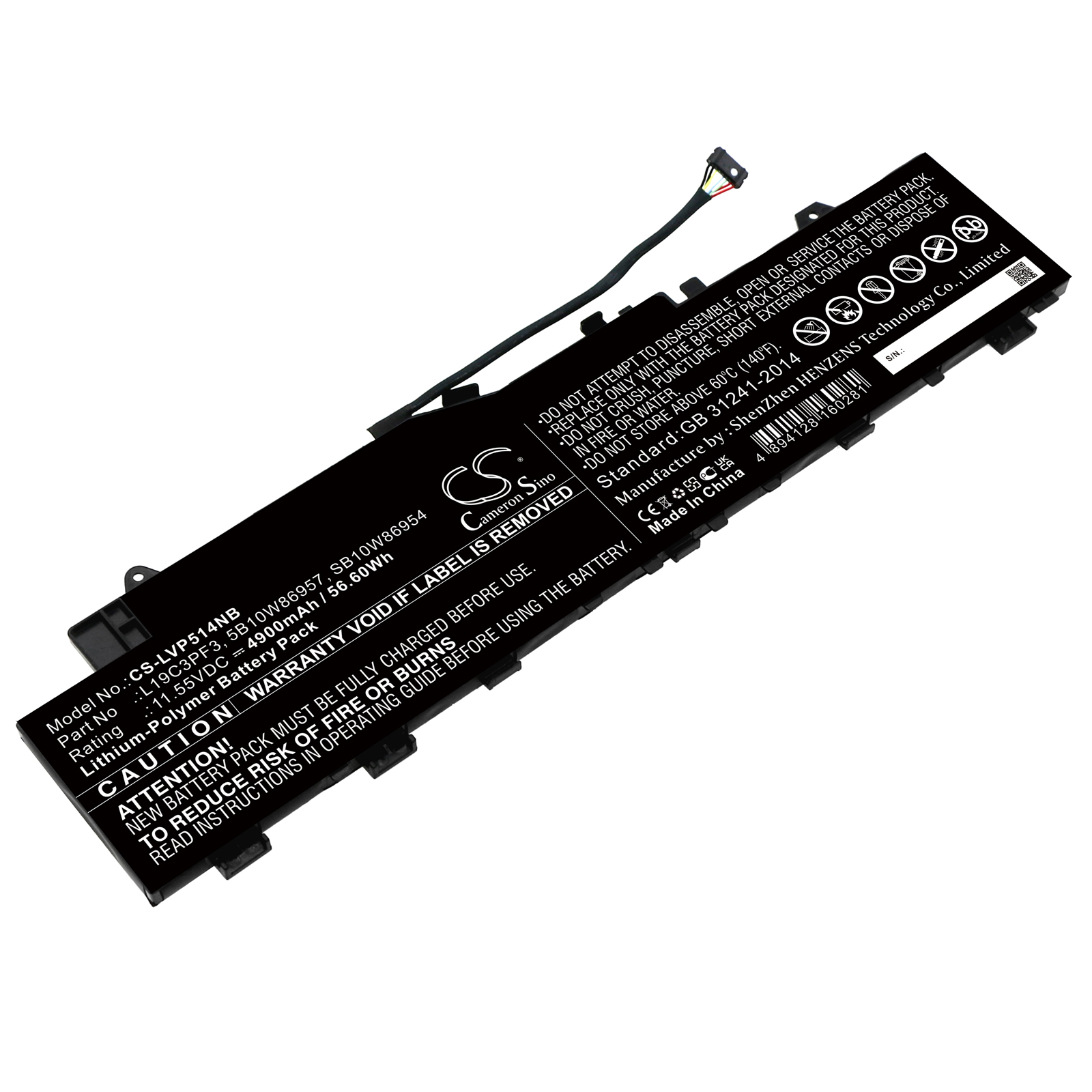 Lenovo IdeaPad 5 14 11.55V Replacement Battery 5B10W86957