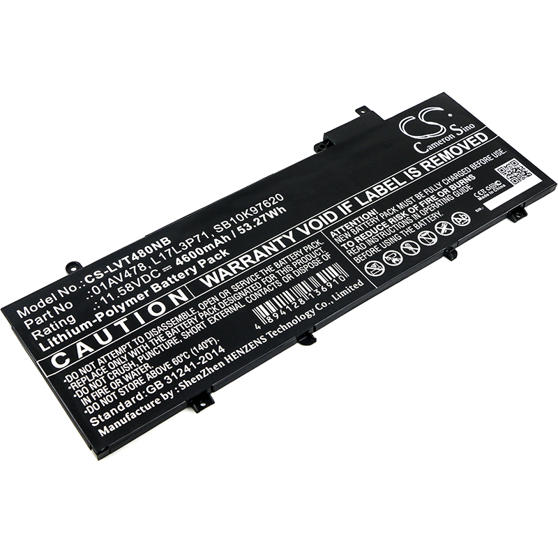 Lenovo ThinkPad T480s 11.58V Replacement Battery 01AV478