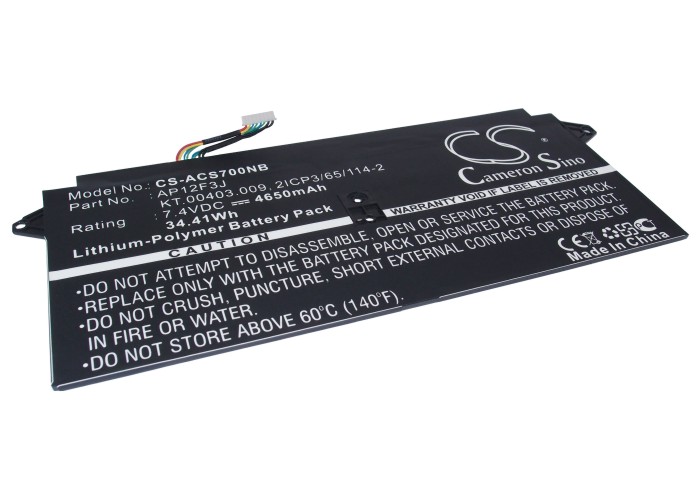 Acer Aspire S7 Replacement Battery AP12F3J 7.4V 4650mAh