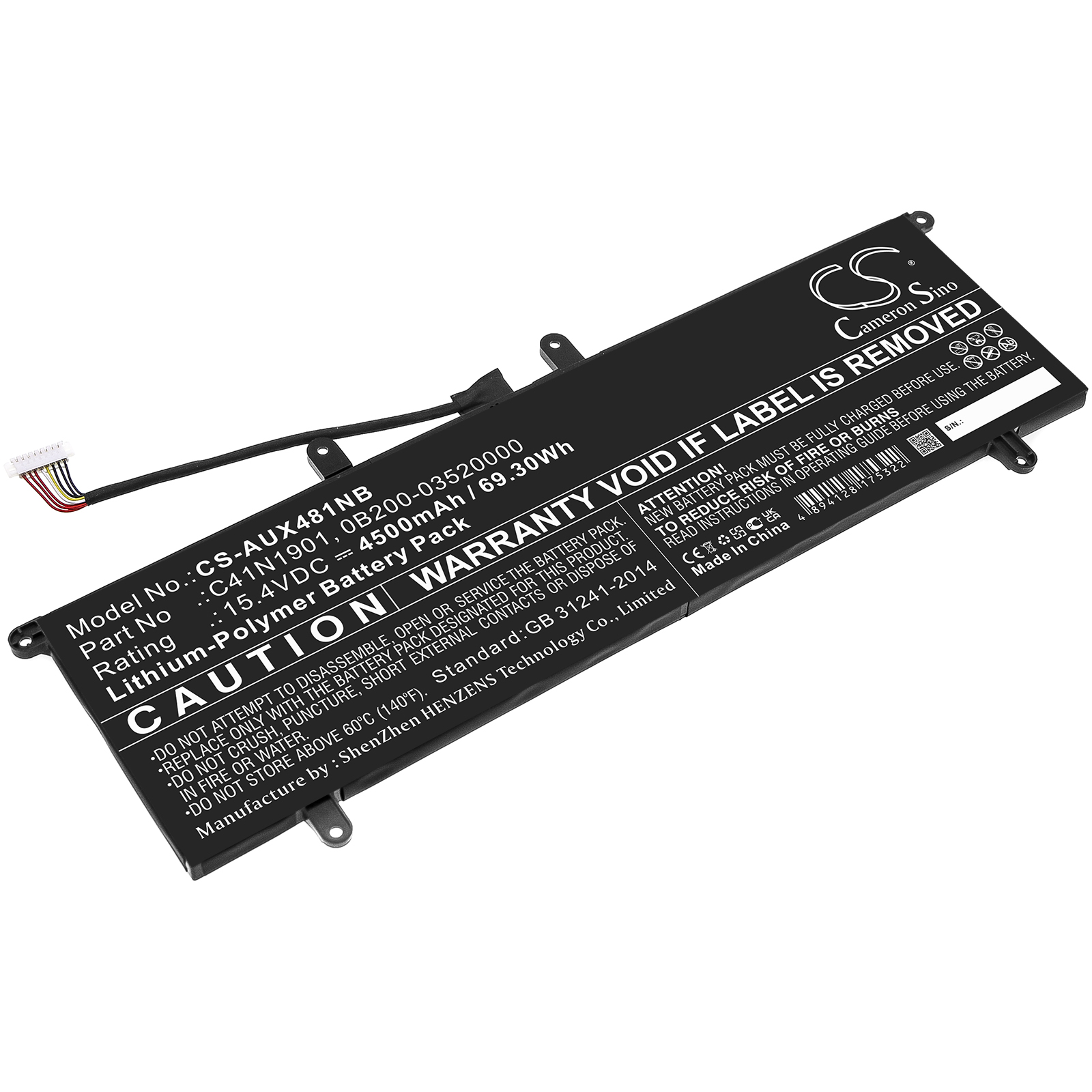 Asus ZenBook Duo UX481FA Replacement Battery 15.4V 4500mAh