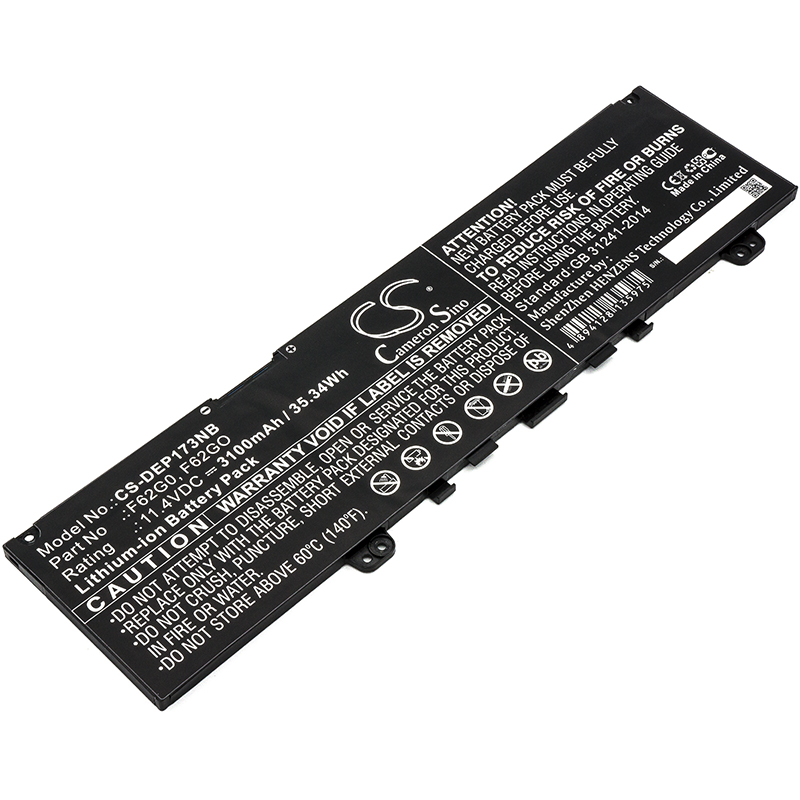 Dell Inspiron 7373 11.4V Replacement Battery F62G0 3100mAh