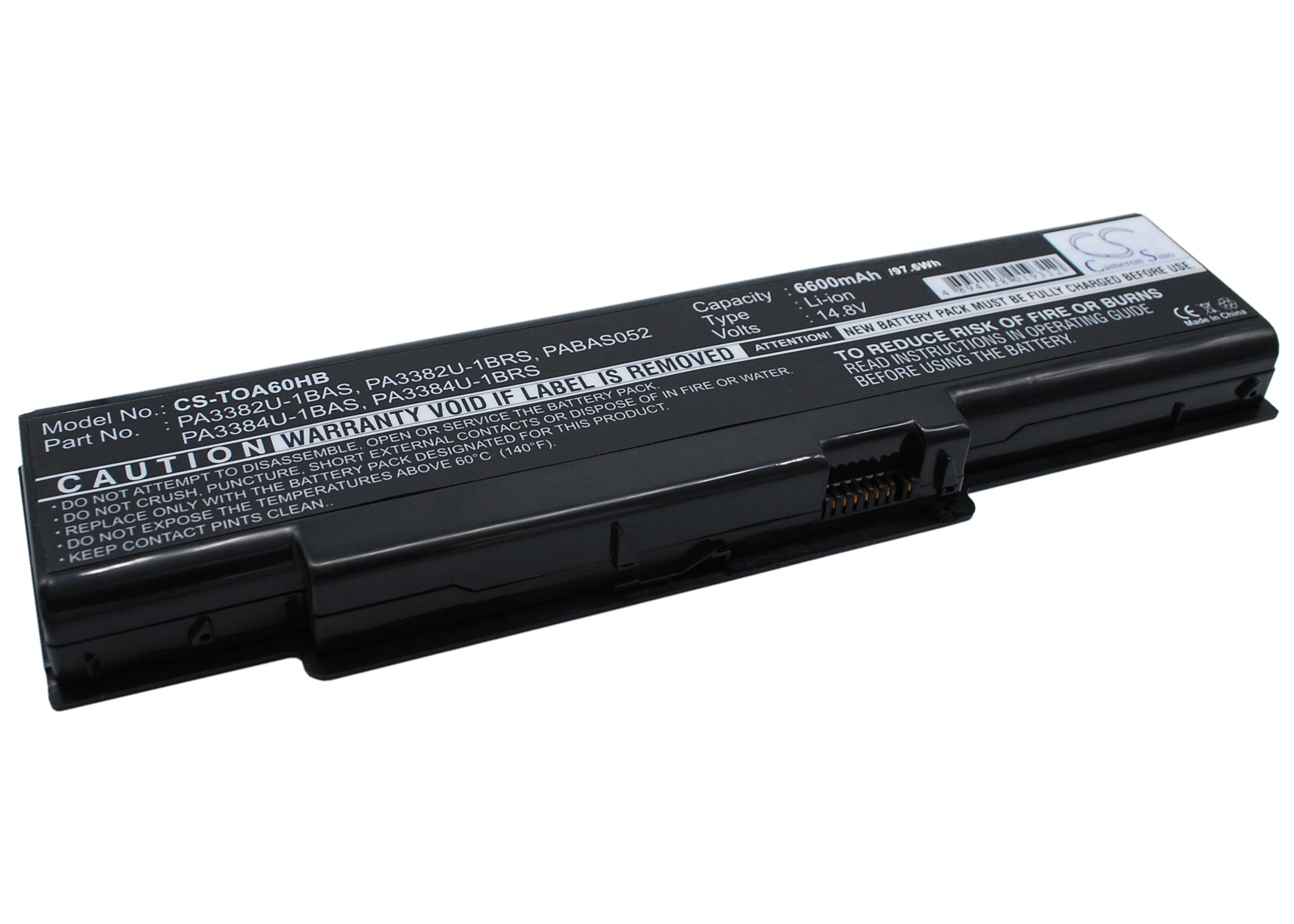 Toshiba Satellite A60 14.8V Replacement Battery PA3382U-1BAS