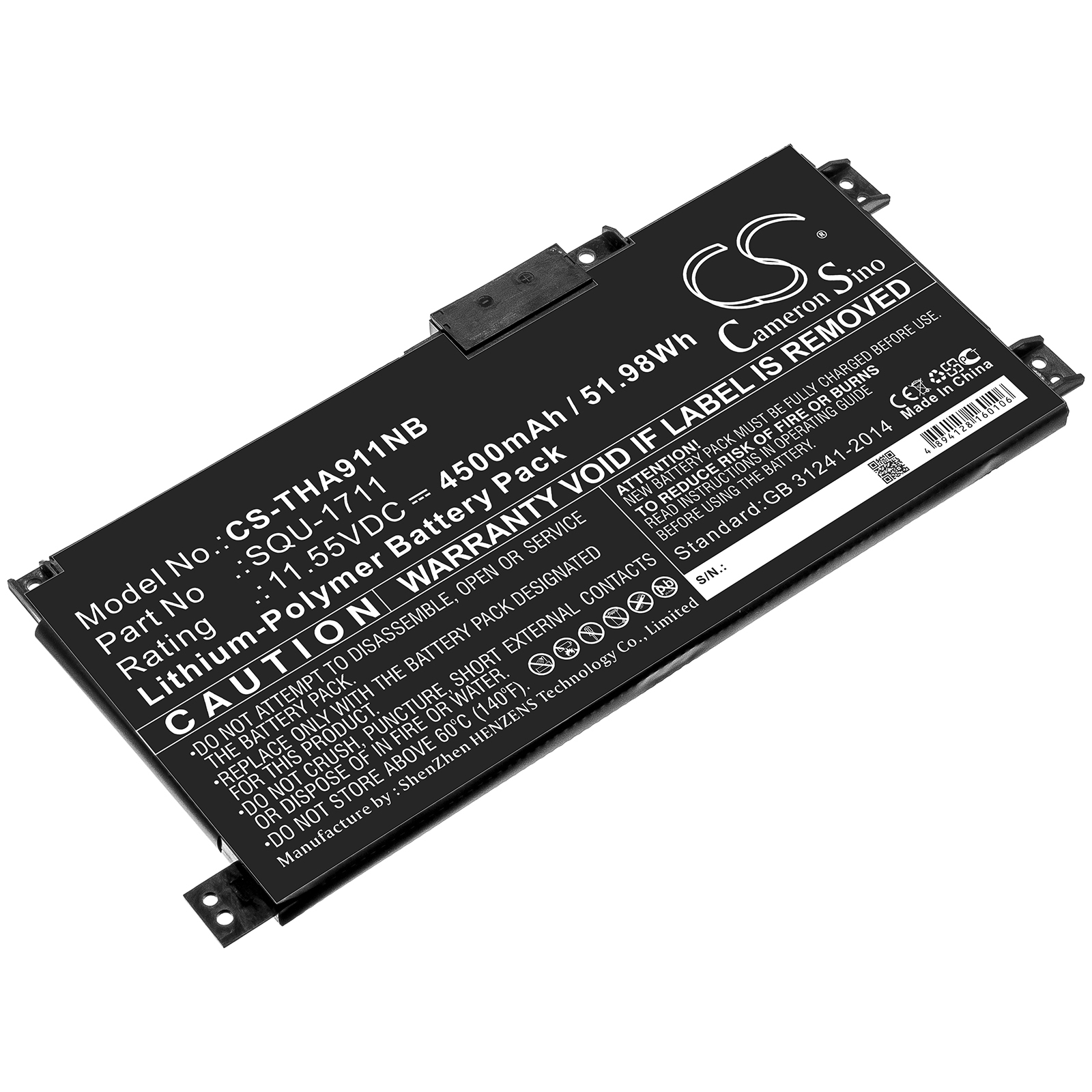 Thunderobot 911 Air 911Air 911M Replacement Battery 4500mAh