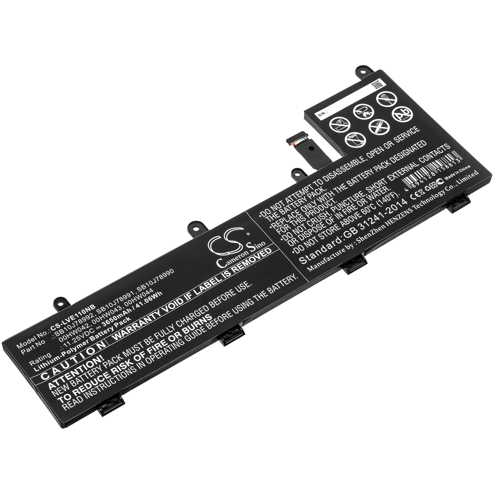 Lenovo ThinkPad Yoga 11e 11.25V Replacement Battery 3650mAh
