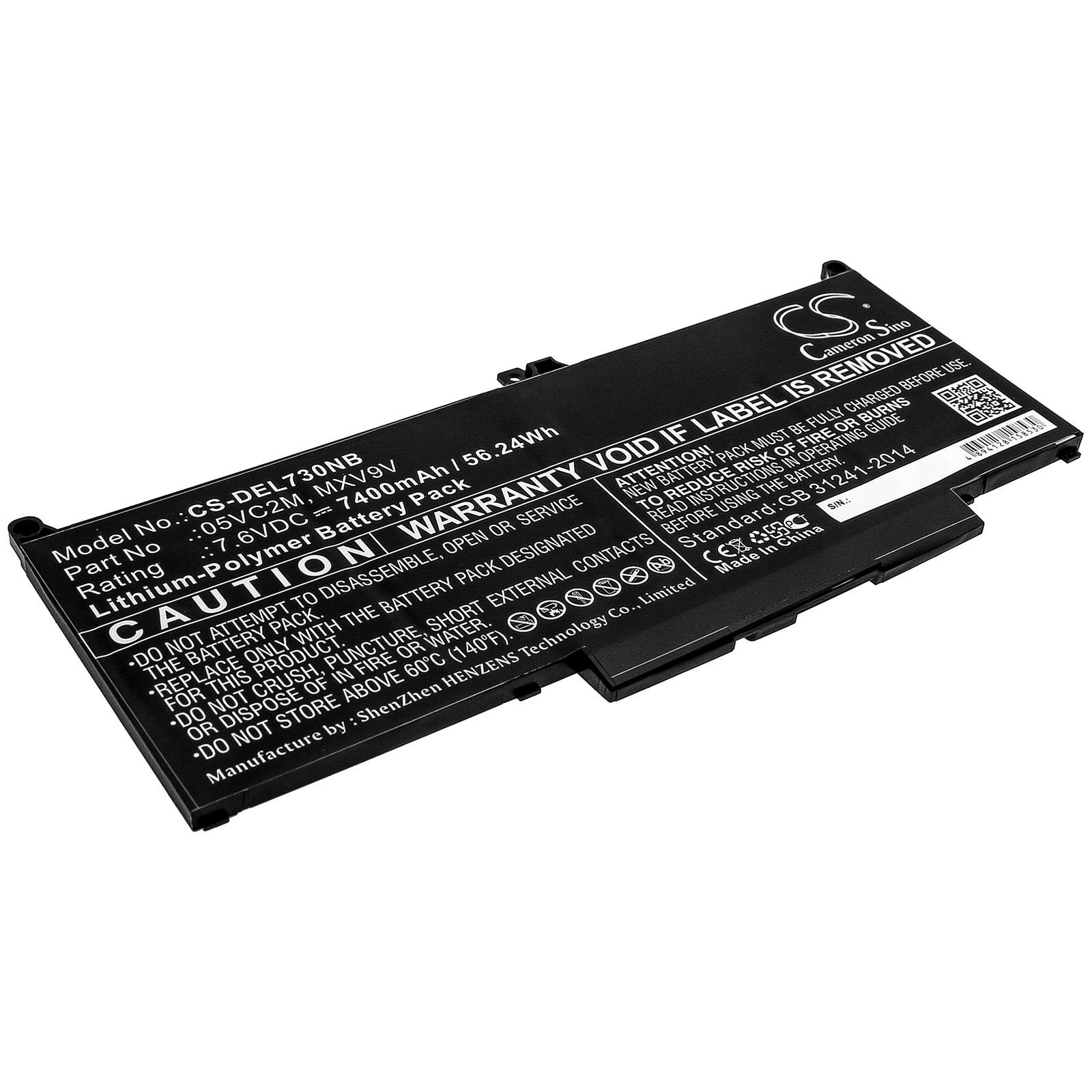 Dell Latitude 13 7300 Replacement Battery 7.6V 7400mAh