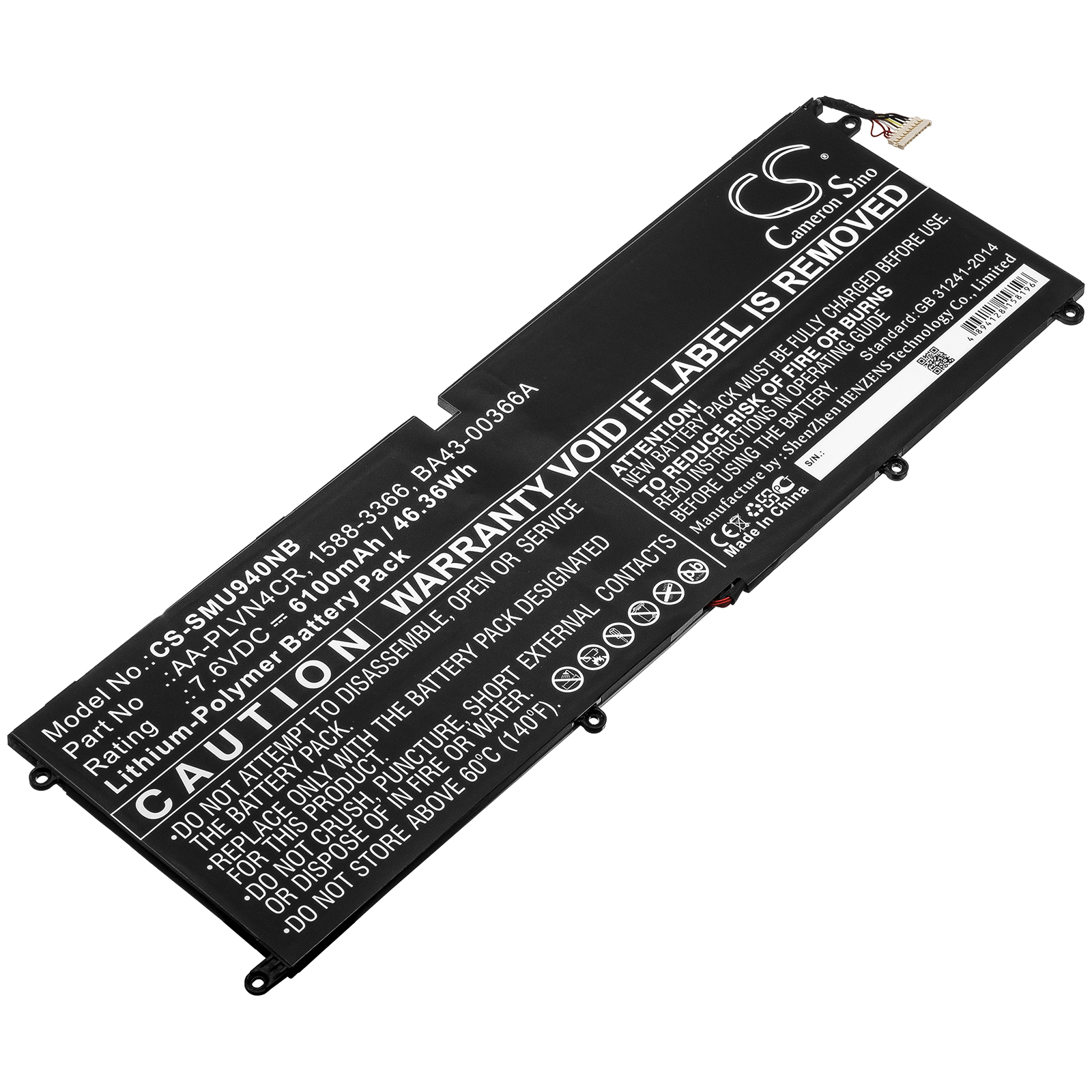 Samsung Ultrabook 940X3G Replacement Battery 6100mAh