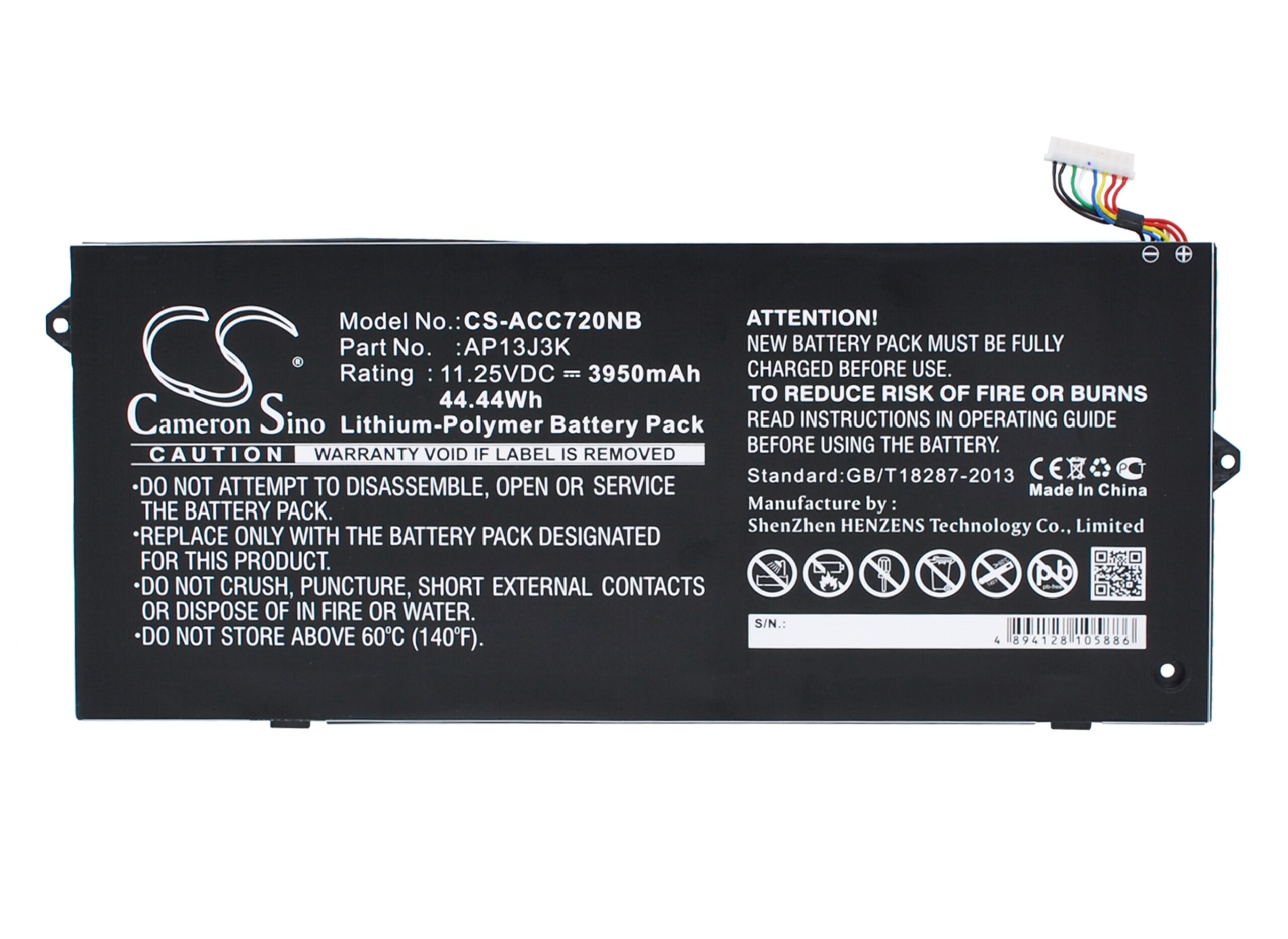Acer Chromebook 11.6" AP13J3K Compatible Battery 11.25V 3950mAh