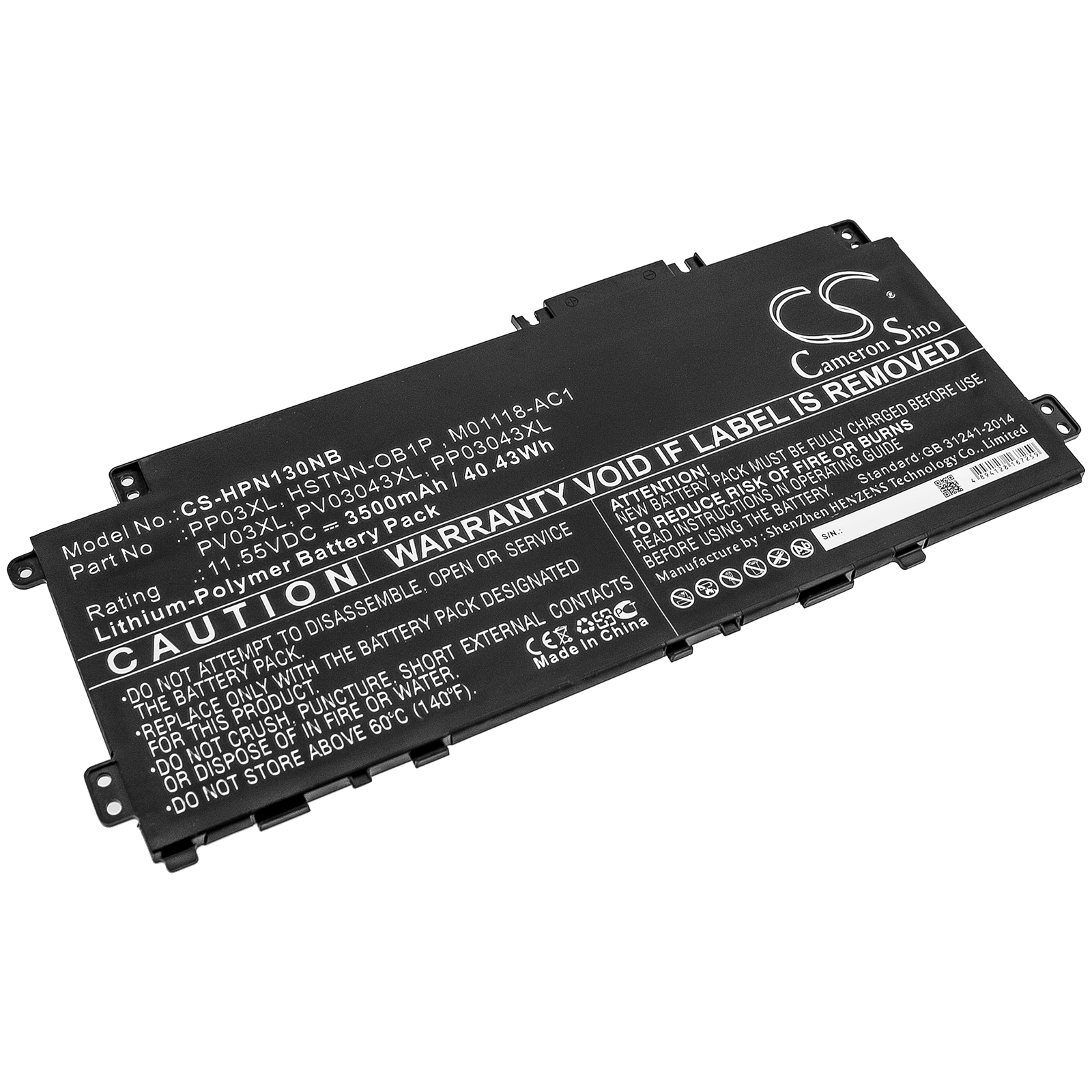 PP03XL 11.55V HP Pavilion 13-bb Compatible Battery 3500mAh