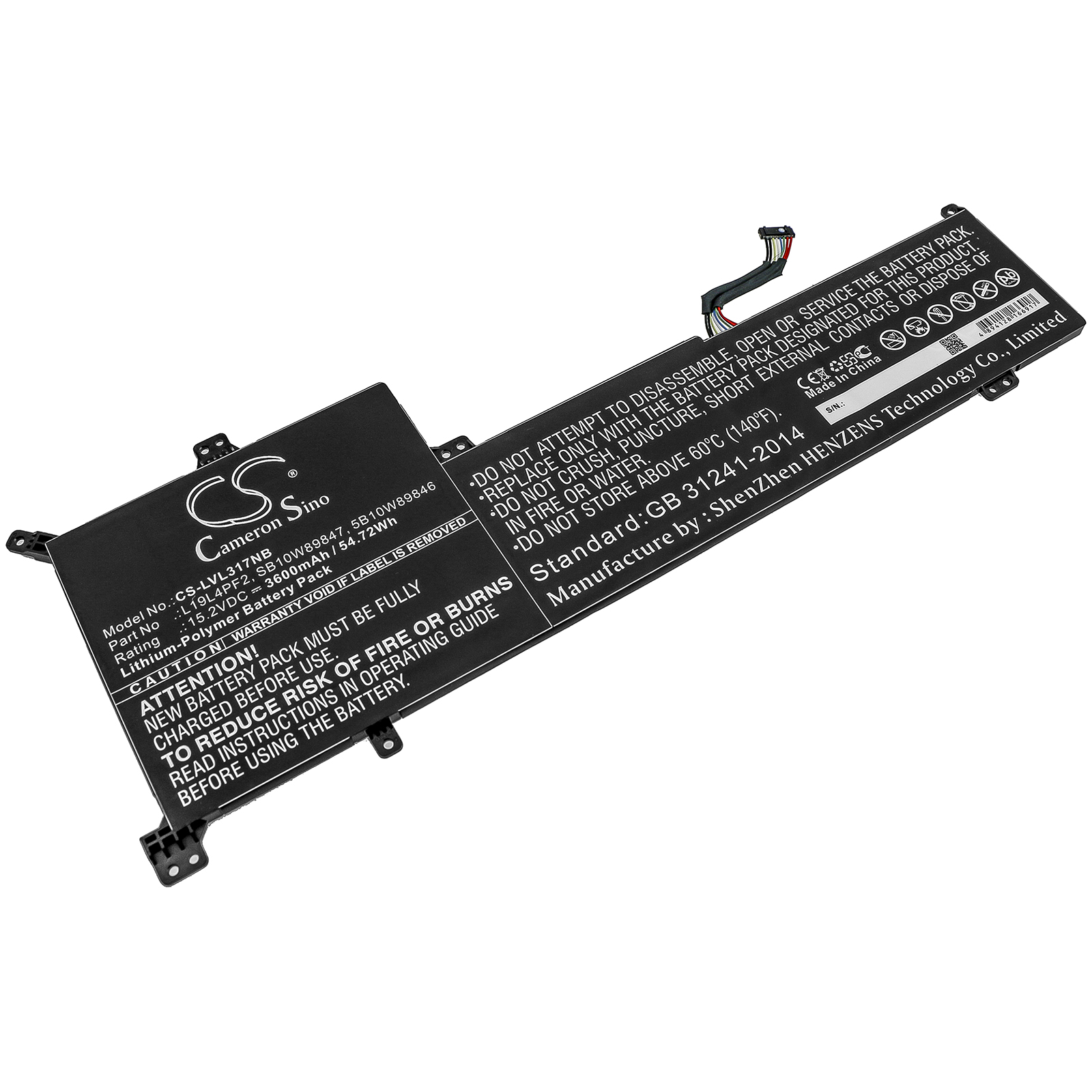 Lenovo IdeaPad 3-17ADA05 Compatible Battery 15.2V L19L4PF2