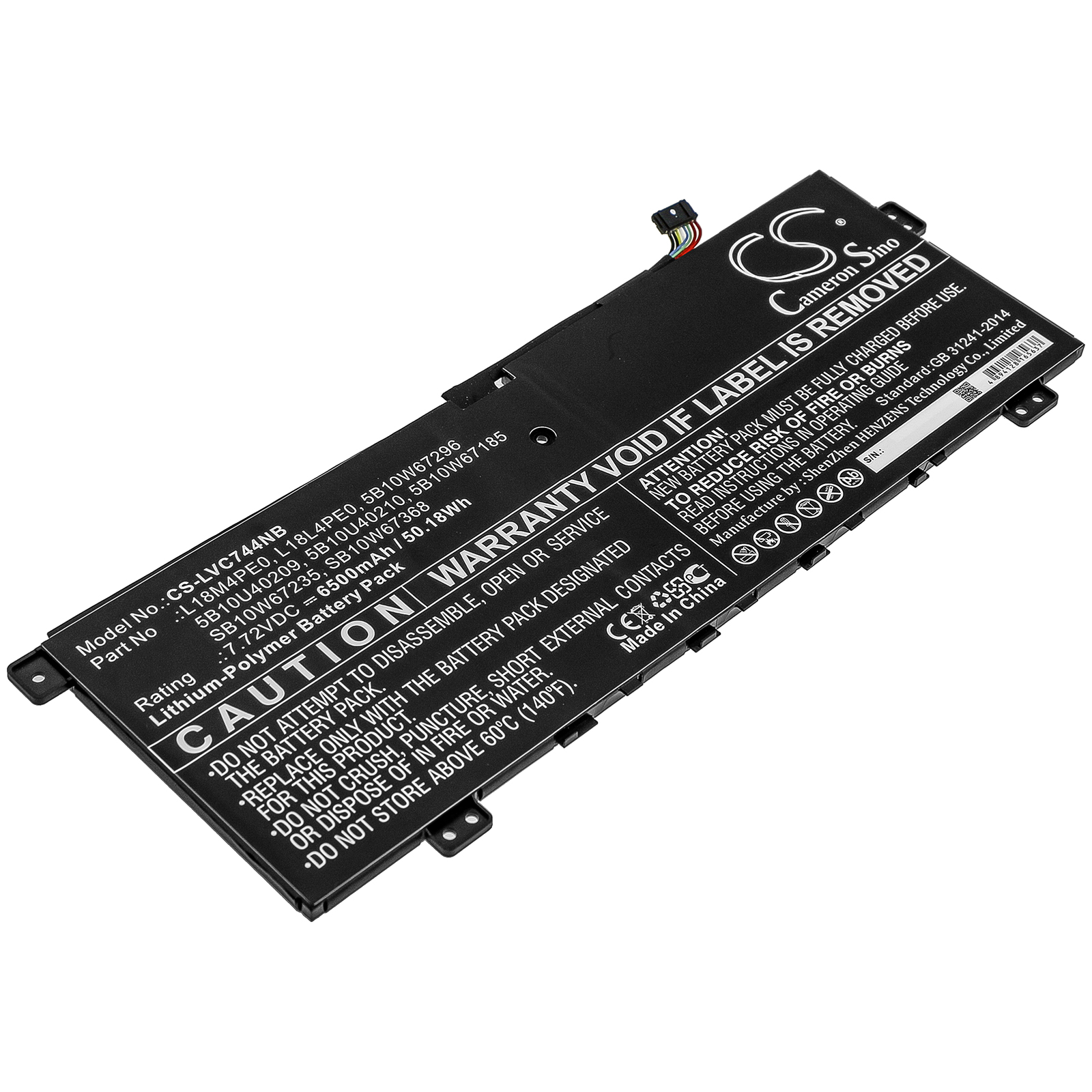 Lenovo Yoga C740 14 Replacement Battery 7.72V 6500mAh