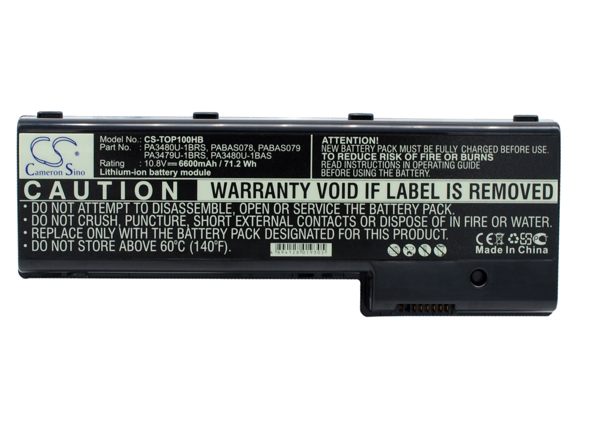 Toshiba PA3479U-1BRS, PA3480U-1BAS, PA3480U-1BRS, PABAS078, PABAS079 CS-TOP100HB