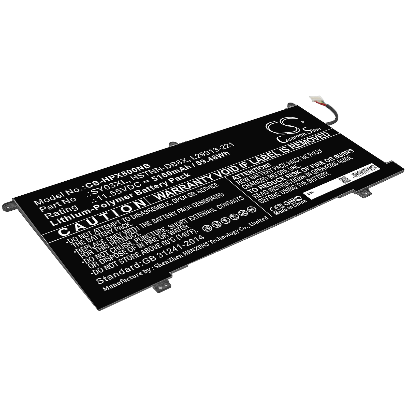 HP Chromebook X360 14 G1 SY03XL Replacement Battery 11.55V