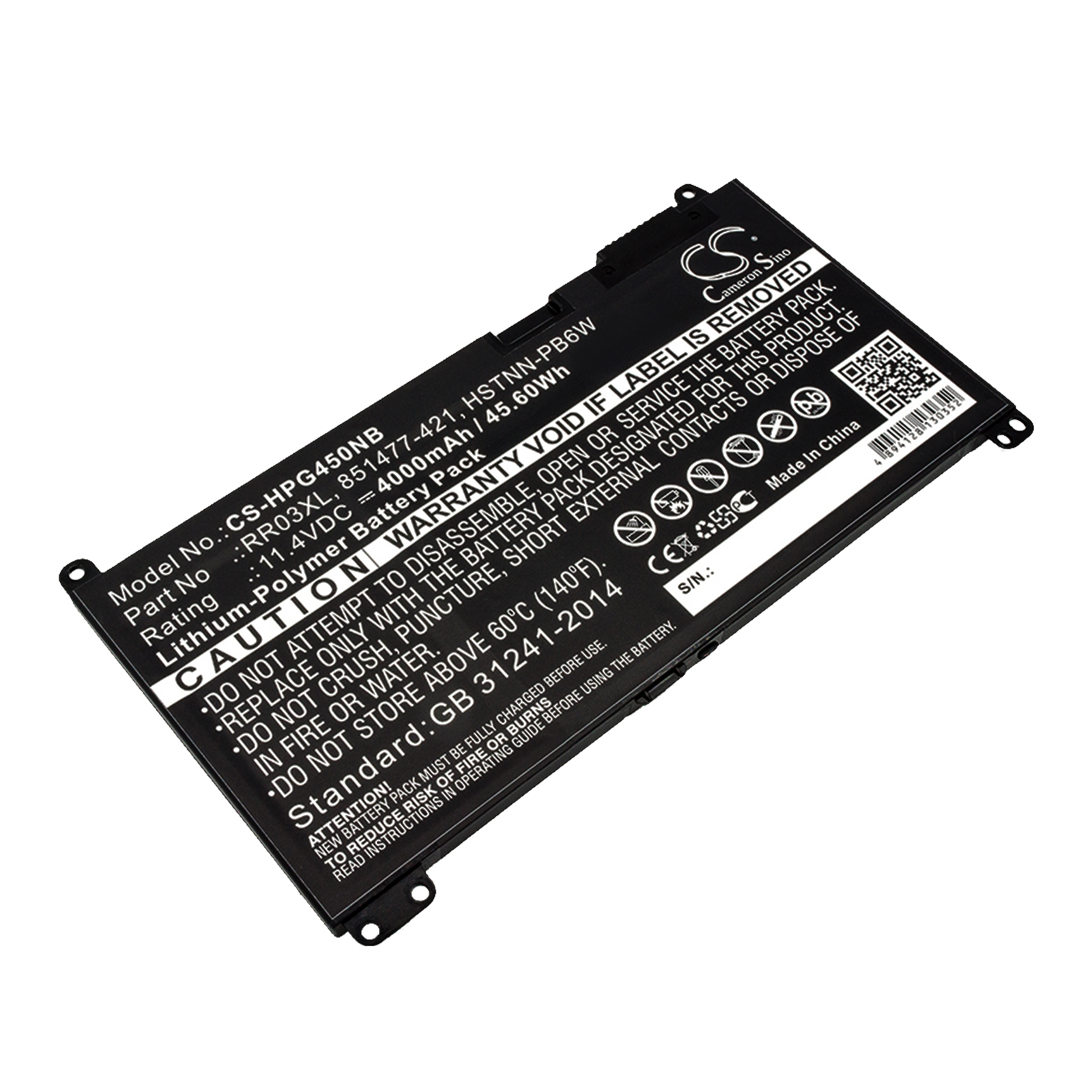 HP ProBook 430 G4 RR03XL Replacement Battery 11.4V 4000mAh