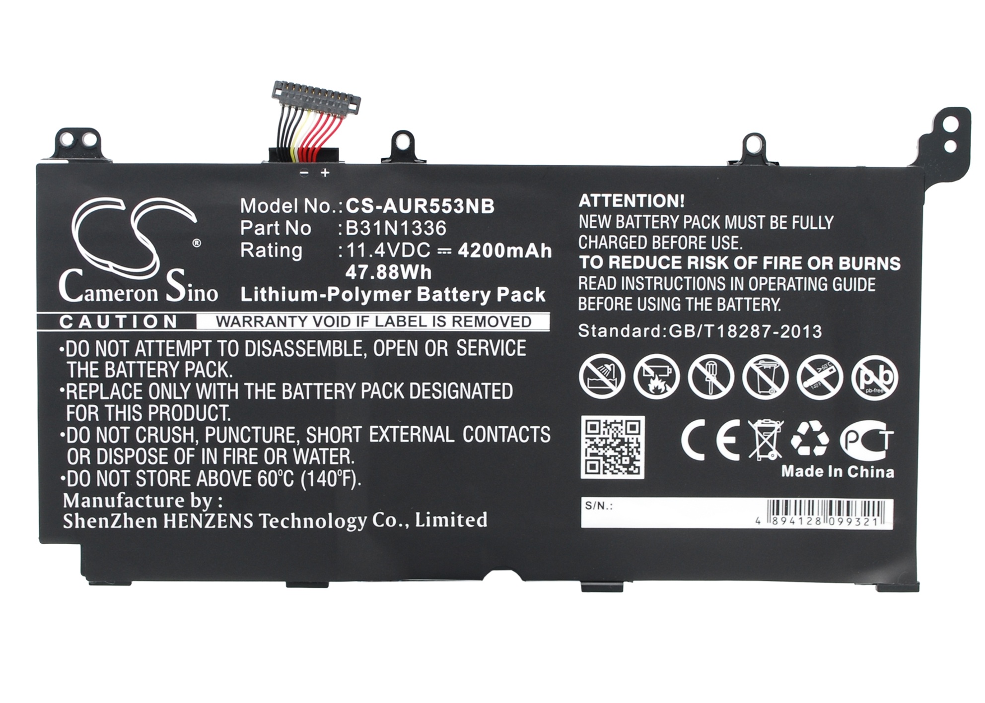 ASUS VIVOBOOK S551LA-CJ143H A551LN K551L-DM550H Replacement Battery