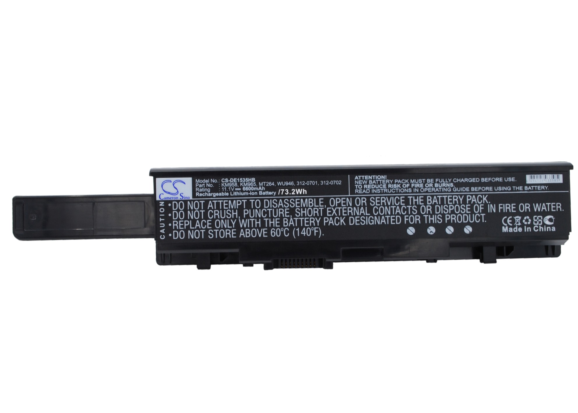 Dell Studio 1535 Replacement Battery 11.1V 6600mAh 312-0701