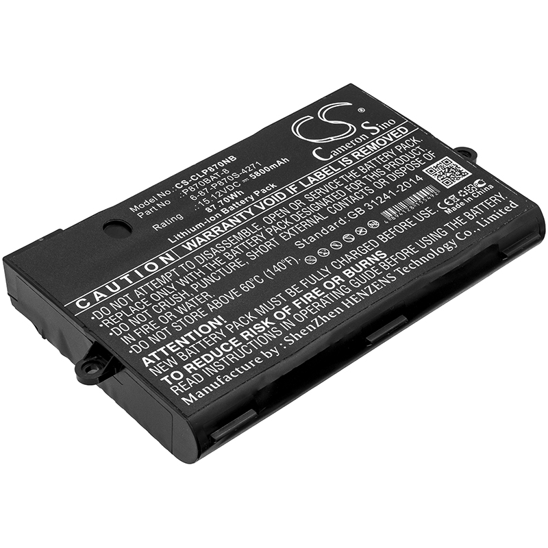 Clevo P775DM3 P8700S P870DM Replacement Battery 5800mAh