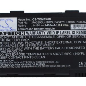 Toshiba PA3395U-1BRS Satellite Series Replacement Battery 14.8V 4400mAh