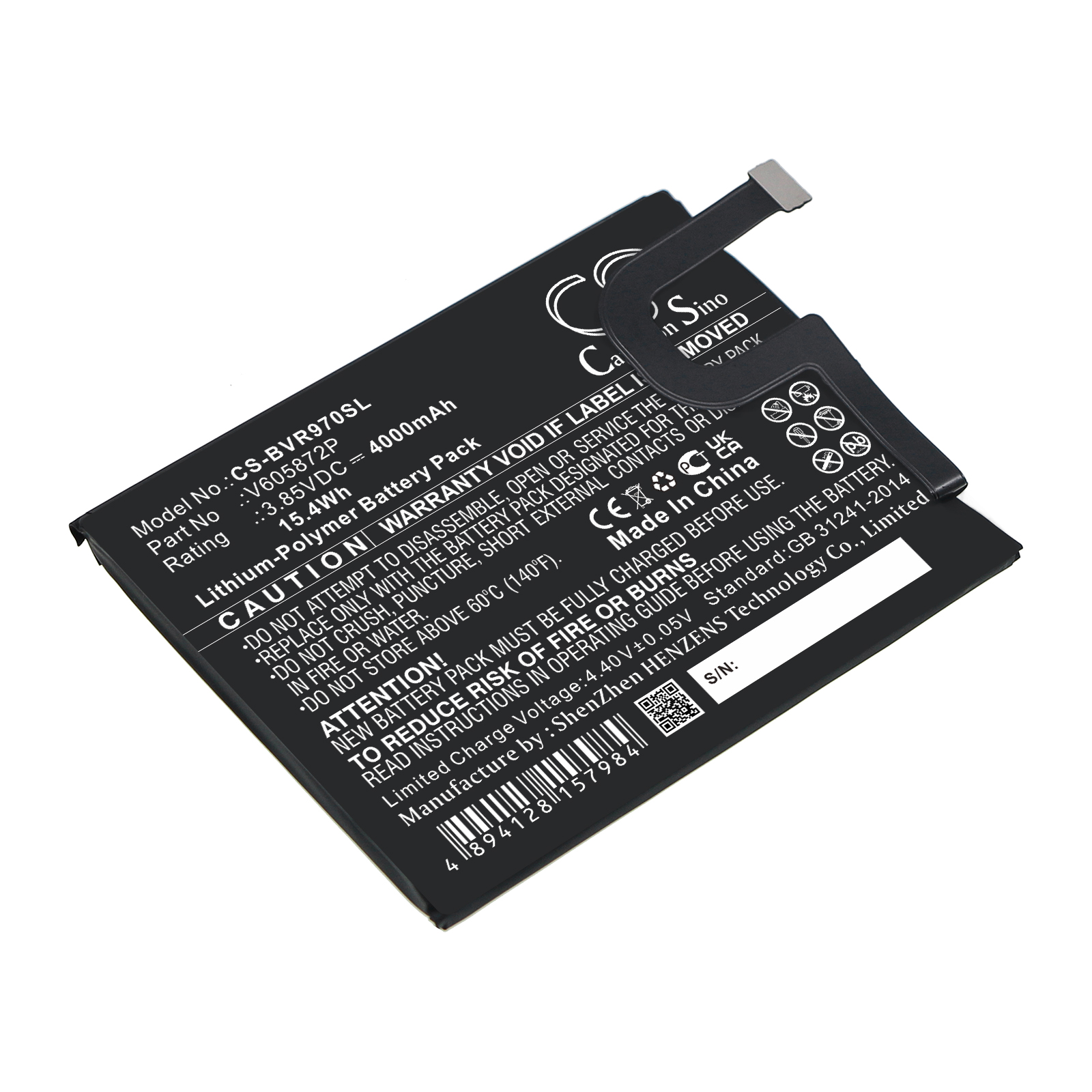 Blackview BV9700 V605872P Replacement Battery 3.85V 4000mAh