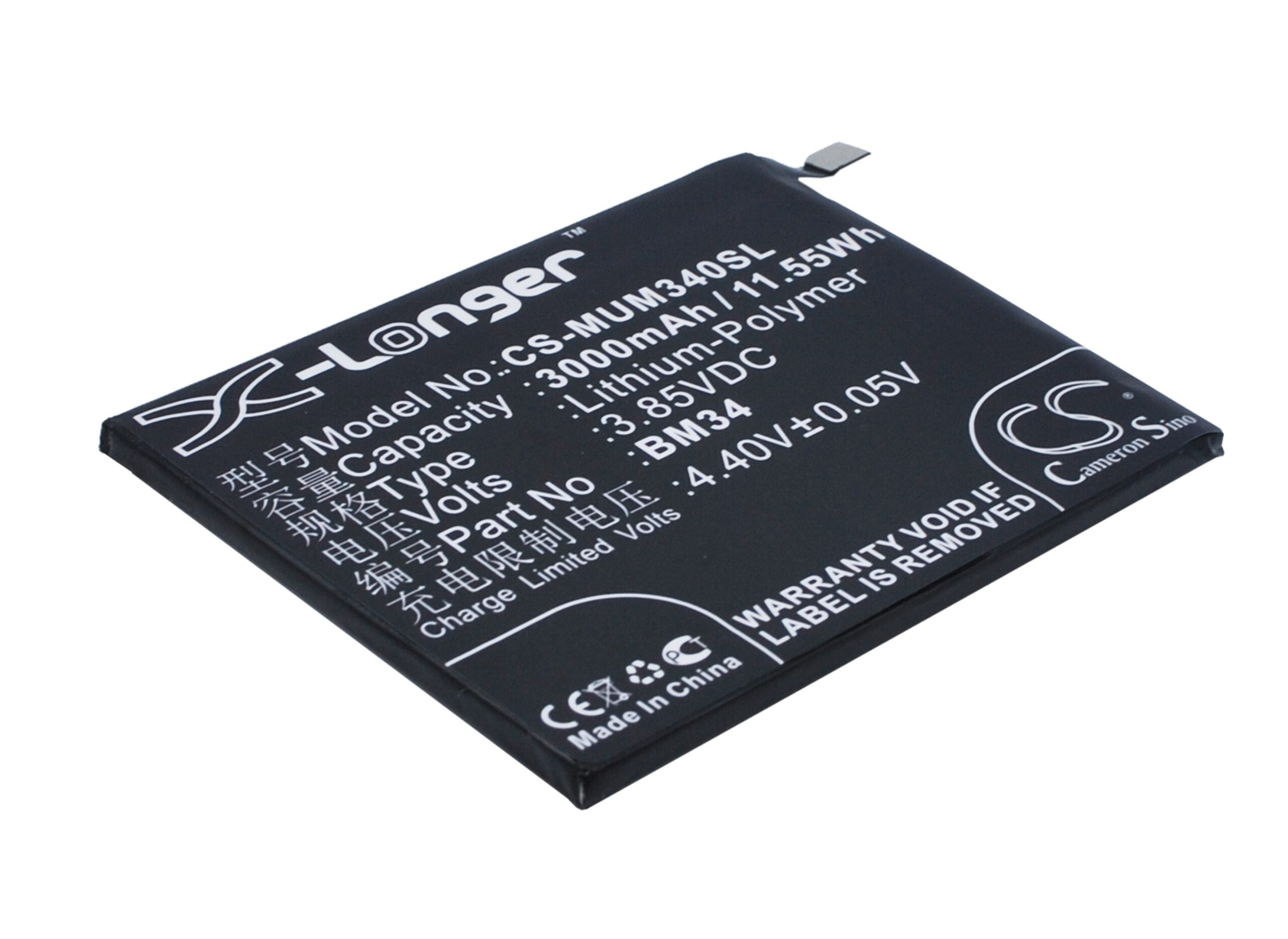 Xiaomi Mi Note Pro BM34 Replacement Battery 3000mAh