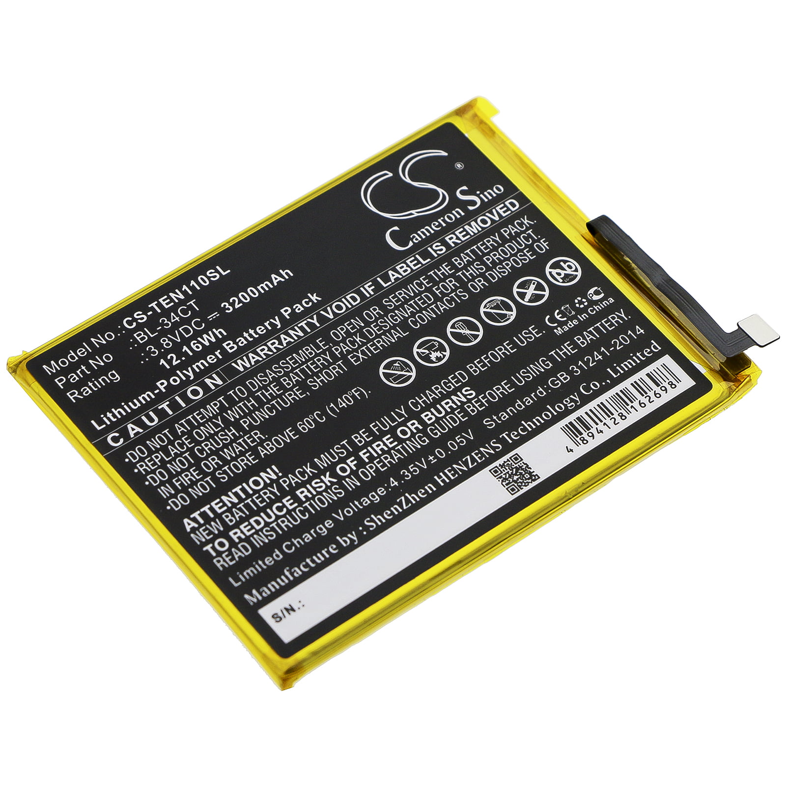 TECNO CAMON 20 BATTERY 34CT Camon 11S Camon i4 Replacement Battery