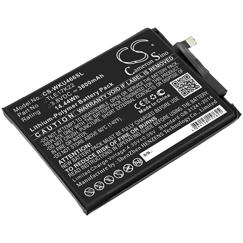 Wiko P4661AN U Feel Go TLE17K22 Replacement Battery 3800mAh