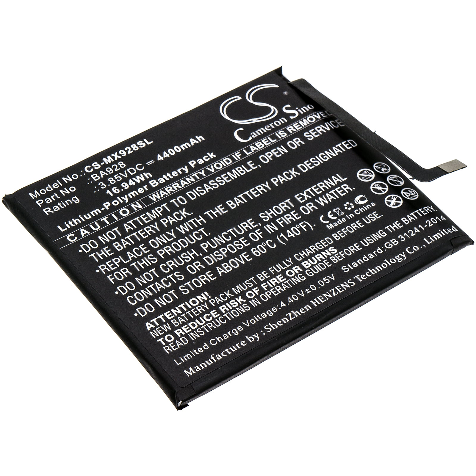 Meizu 16T M1928 M928Q BA928 Replacement Battery 4400mAh