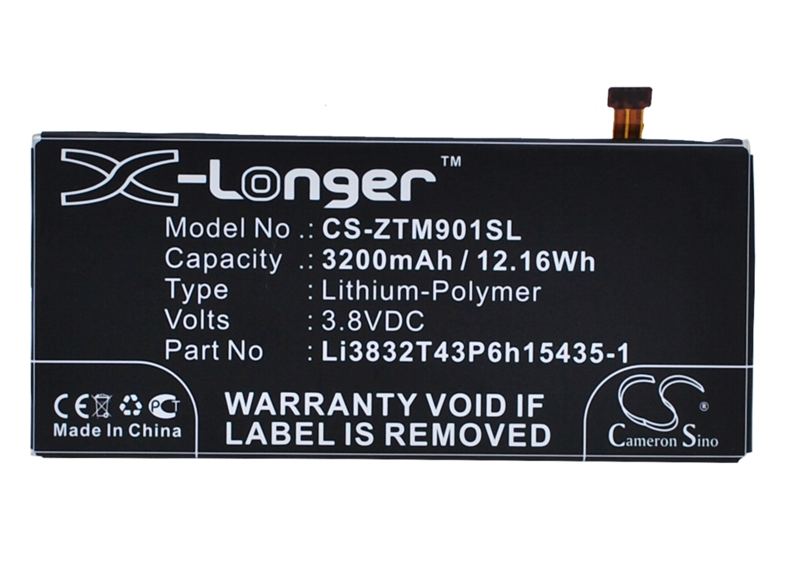 ZTE Grand M901C Grand M901Q Replacement Battery 3.8V 3200mAh