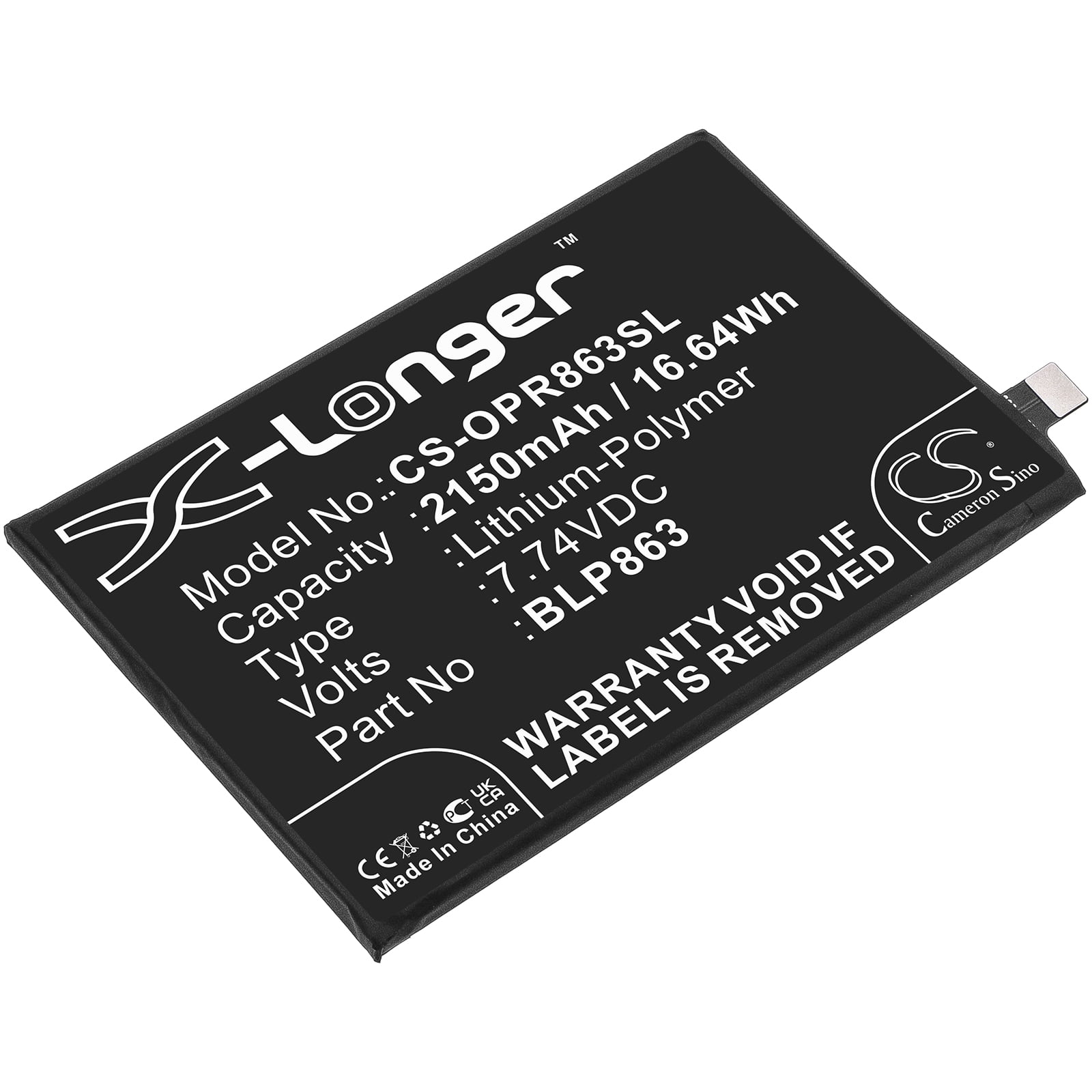 OPPO CPH2235 Reno6 BLP863 Replacement Battery 2150mAh