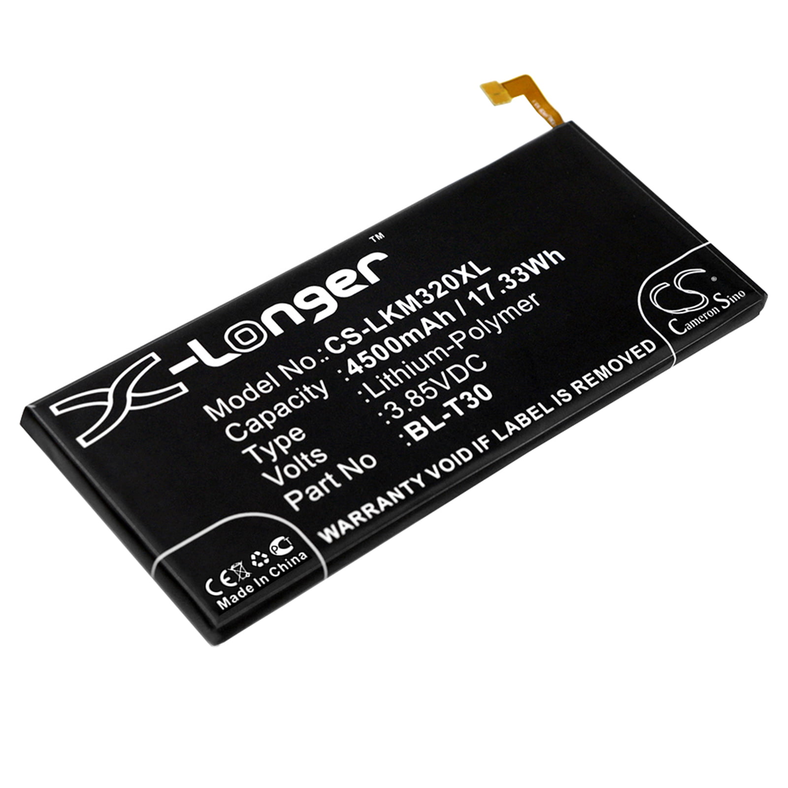LG K10 Power L163BL L63BL Replacement Battery 3.85V 4500mAh