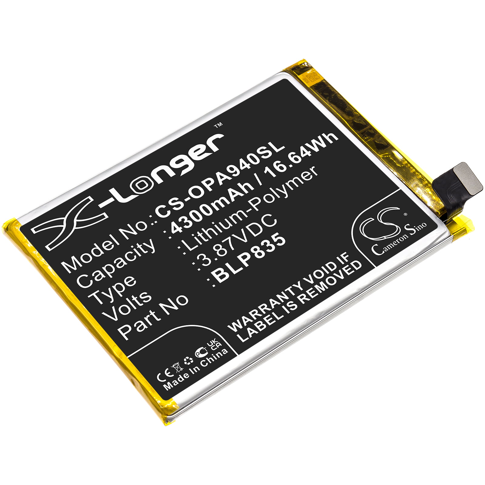 OPPO MOBILE PHONE BATTERY BLP835 Replacement Battery 4300mAh