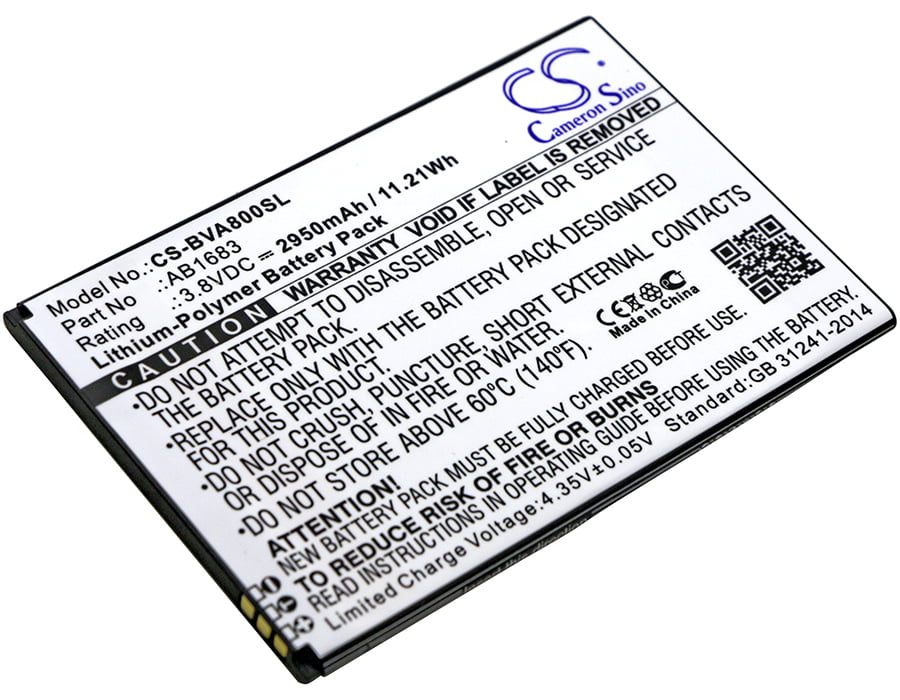 Blackview A8 MAX AB1683 Replacement Battery 3.8V 2950mAh