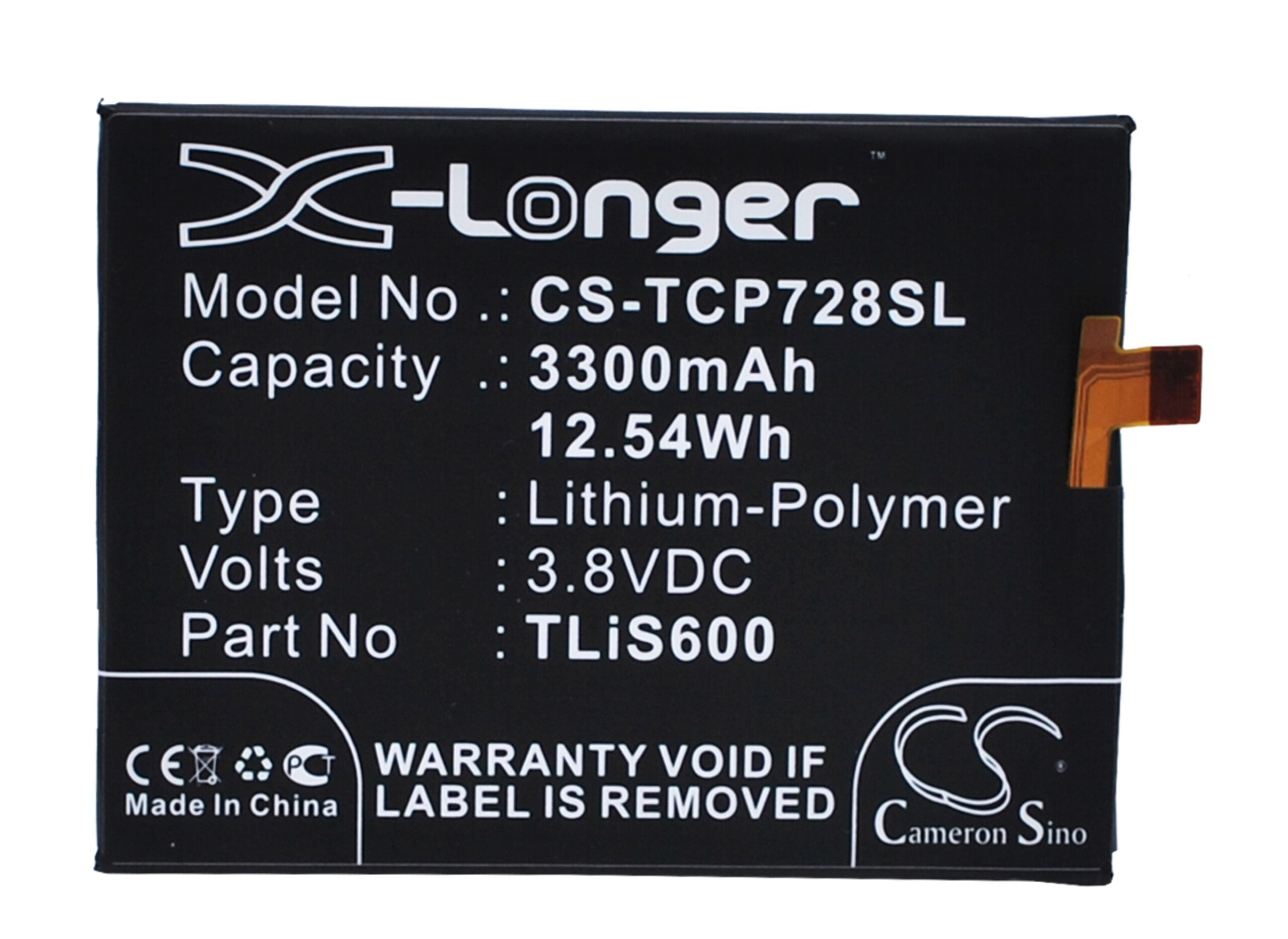 Alcatel OT-7054 TCL 3N Replacement Battery 3.8V 3300mAh