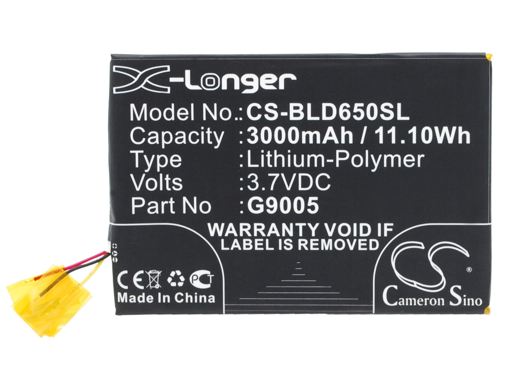 BLU Studio 6.0 HD G9005 Compatible Battery 3.7V 3000mAh
