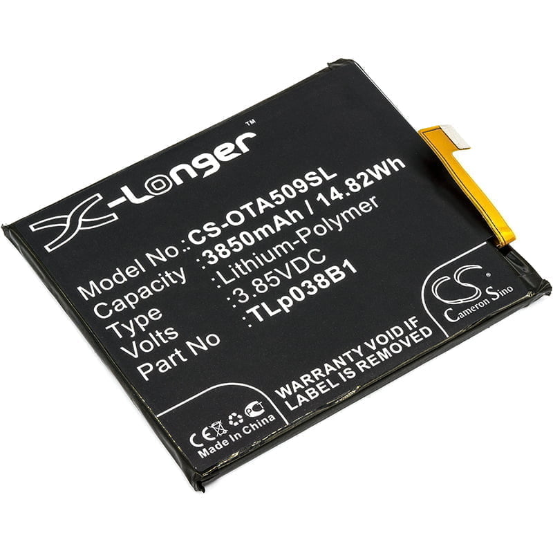 Alcatel A7 OT-5090Y OT-7071D Replacement Battery 3V 3850mAh