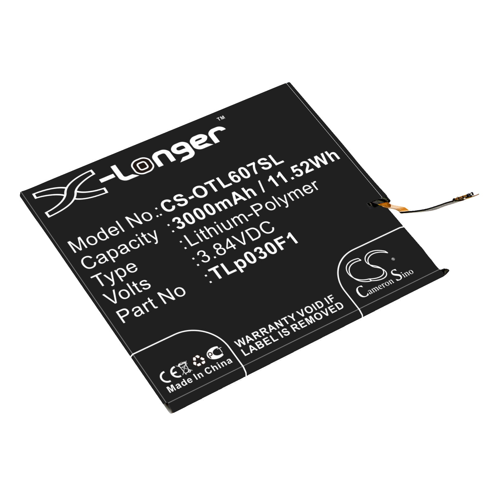 Alcatel Idol 4s Dual Sim Replacement Battery 3.84V 3000mAh