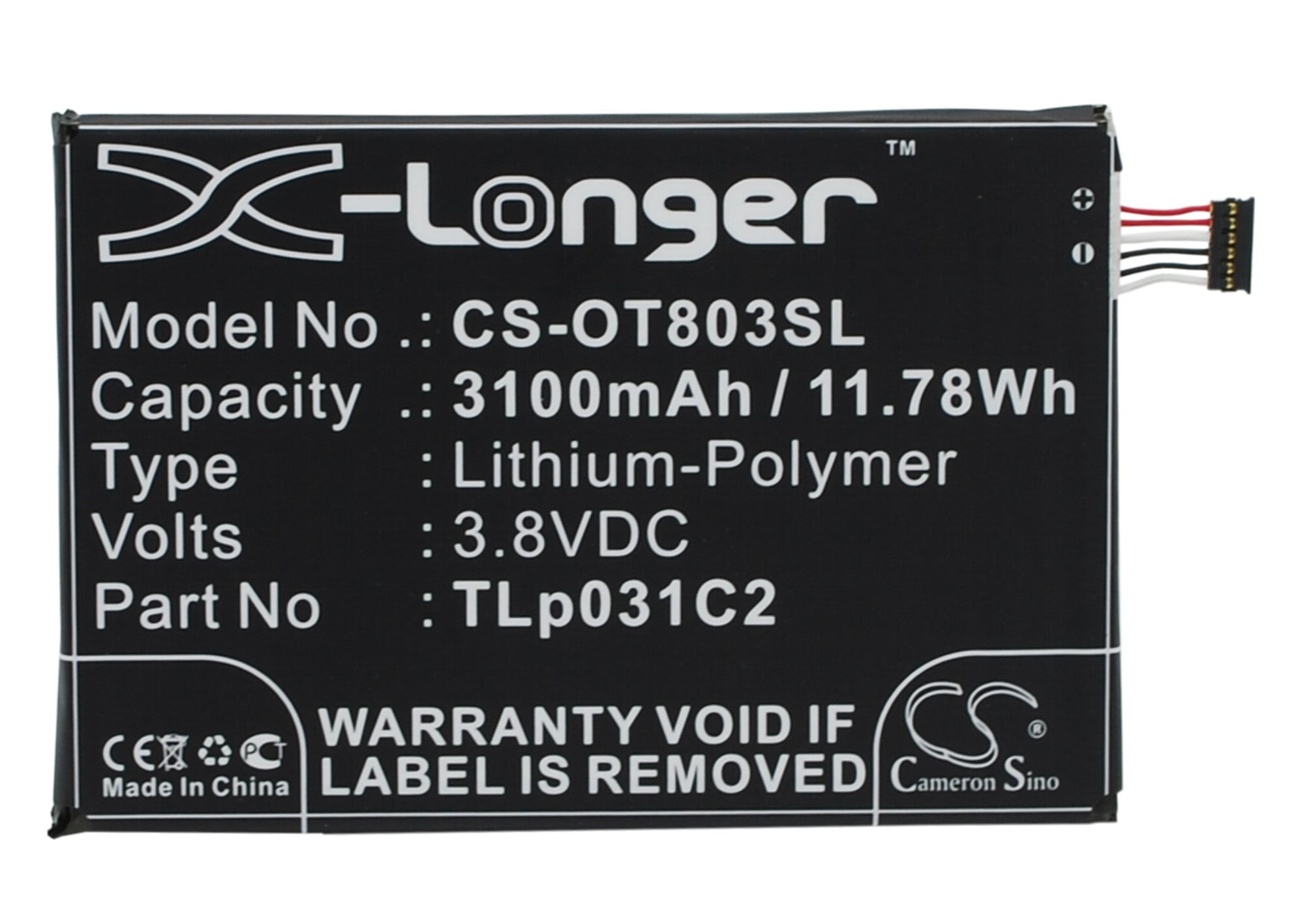Alcatel M811 Replacement Battery 3.8V 3100mAh
