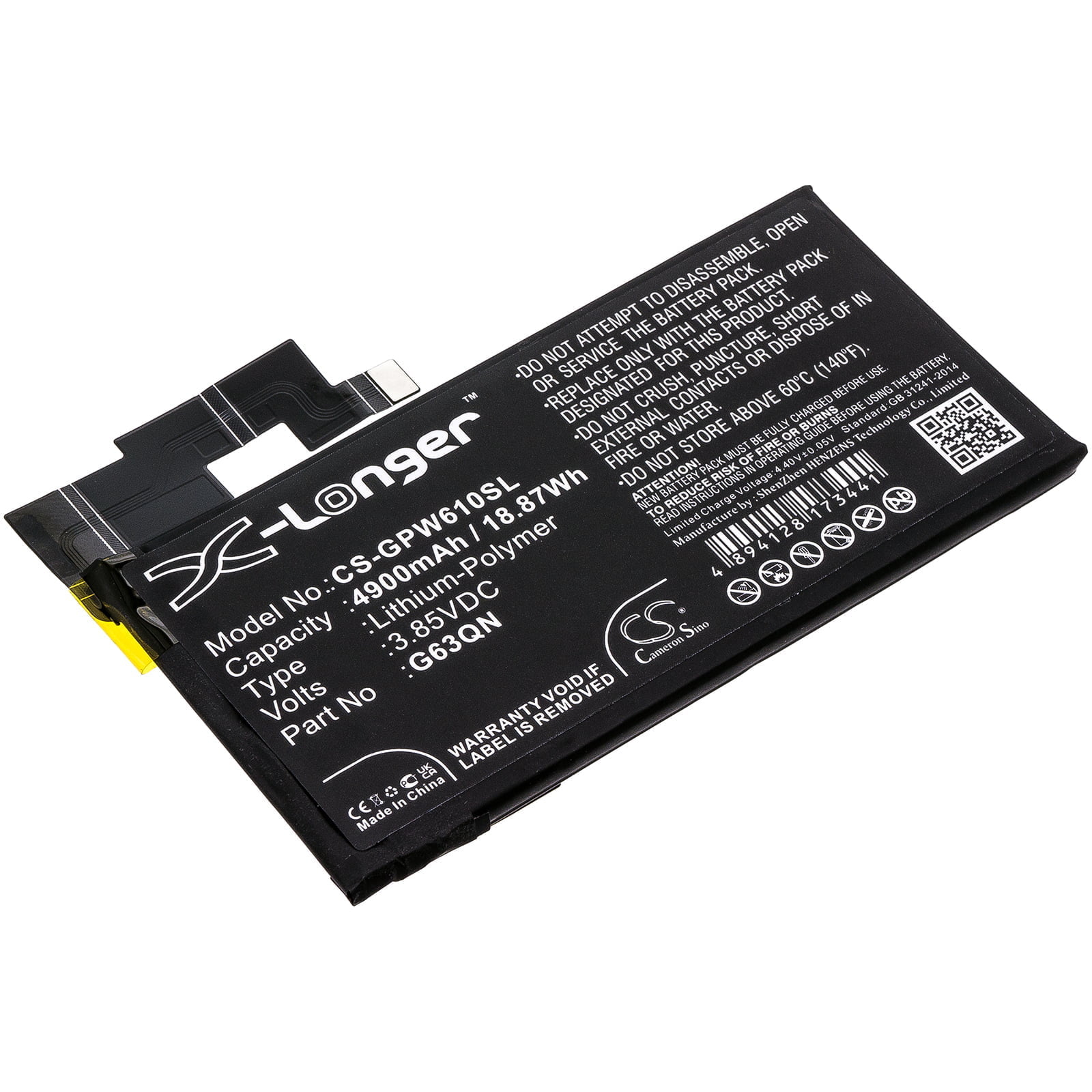 Google G8VOU GF5KQ GLUOG Replacement Battery 4900mAh