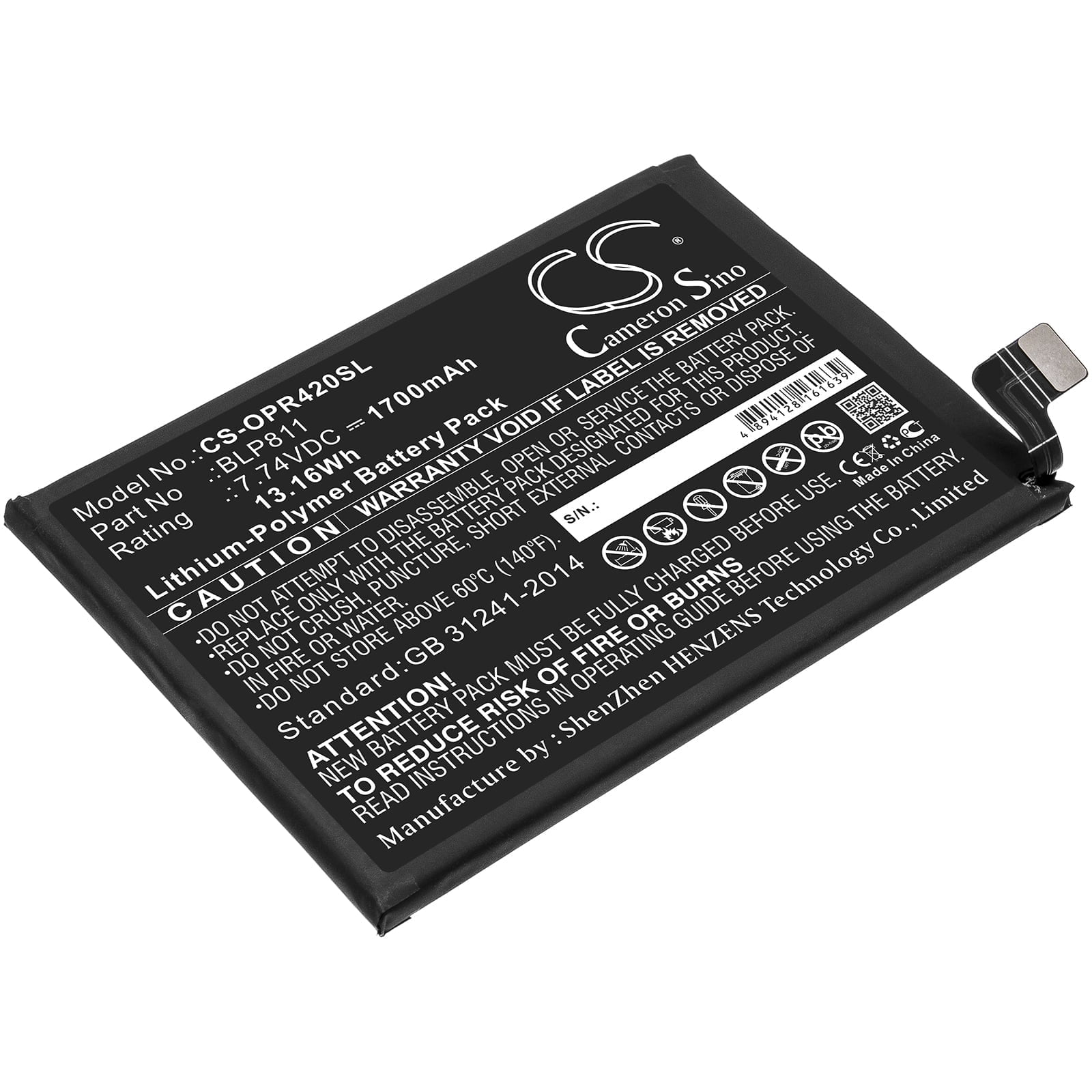 OPPO Reno4 SE Reno5 BLP811 Replacement Battery 1700mAh