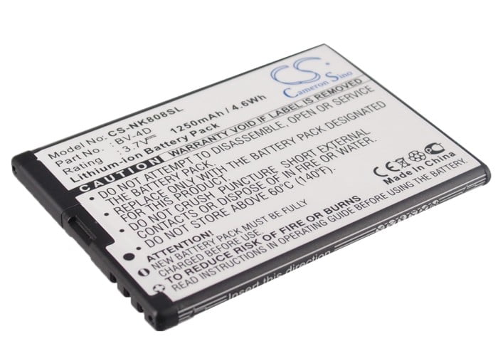 NOKIA 808 BATTERY CAPACITY BV-4D Replacement Battery 1250mAh